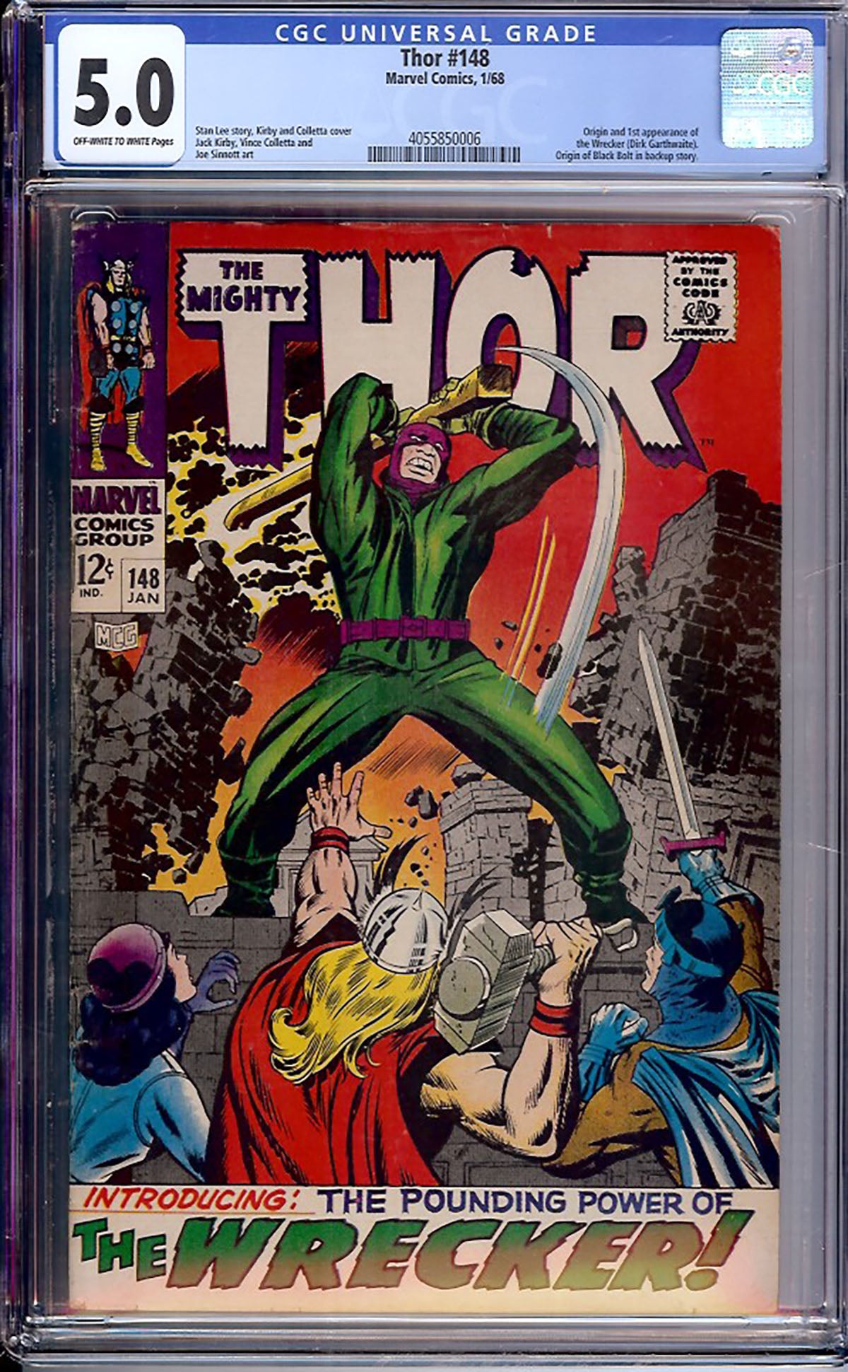 Thor #148 (Marvel, 1968) CGC 5.0 – 1st Wrecker