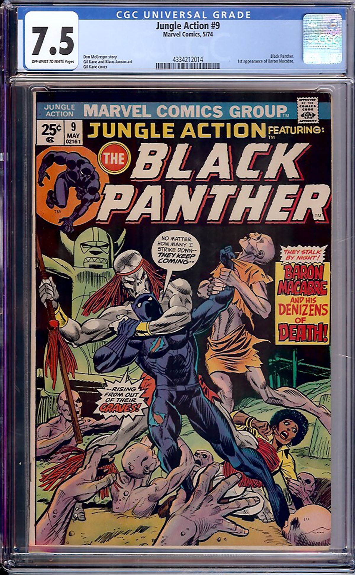 Jungle Action #9 (Marvel, 1974) CGC 7.5