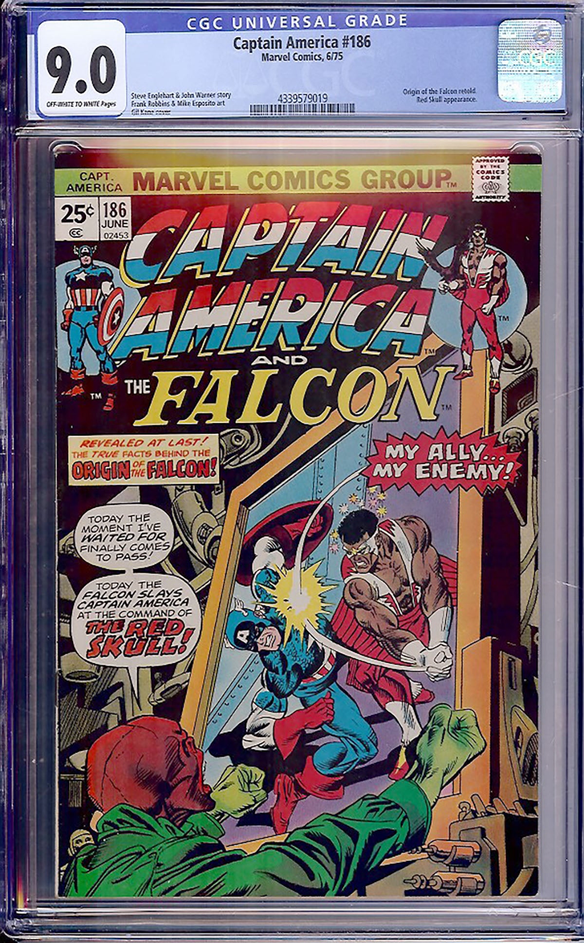 Captain America #186 (1975, Marvel) CGC 9.0