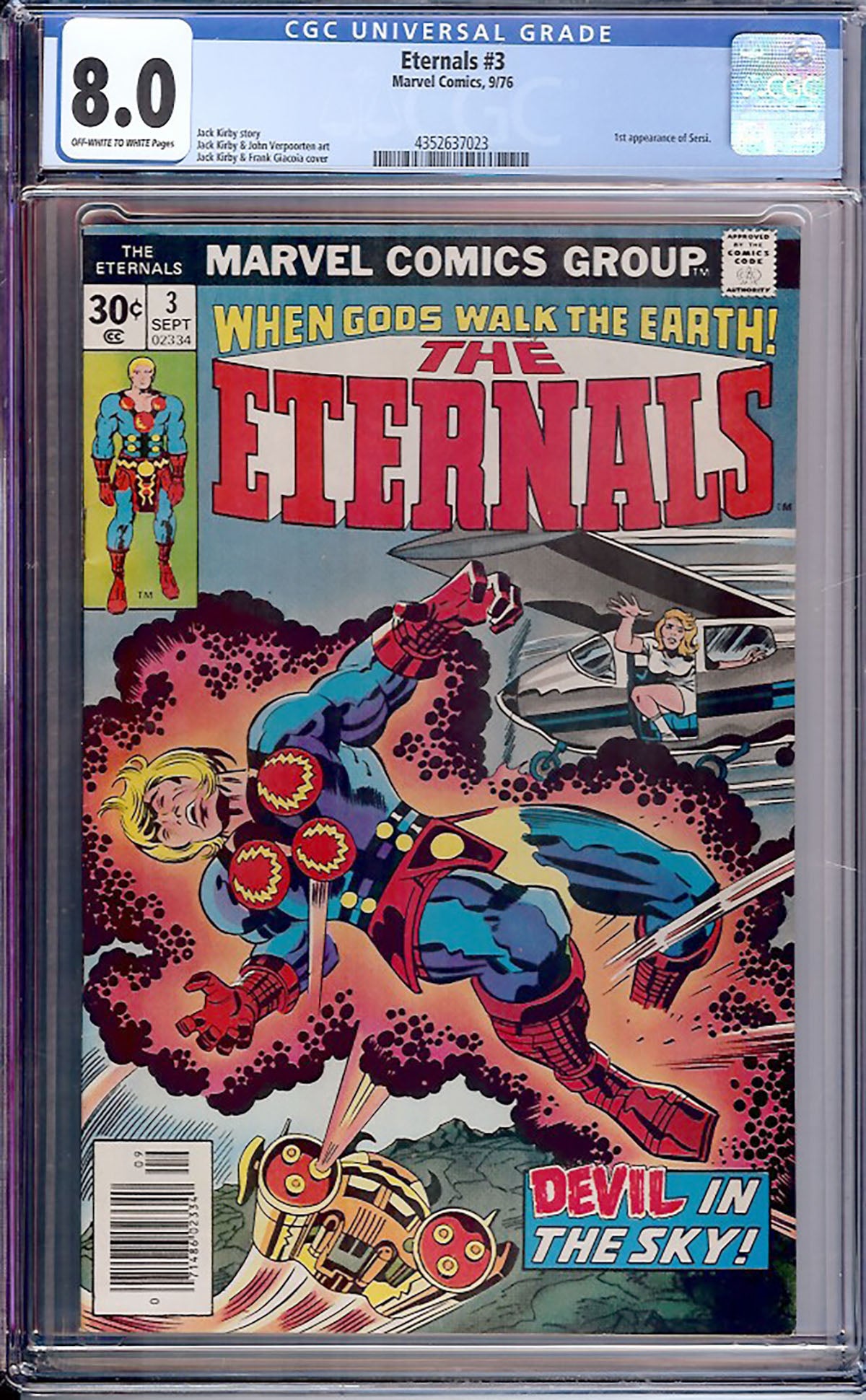 Eternals #3 (1976, Marvel Comics) CGC 8.0