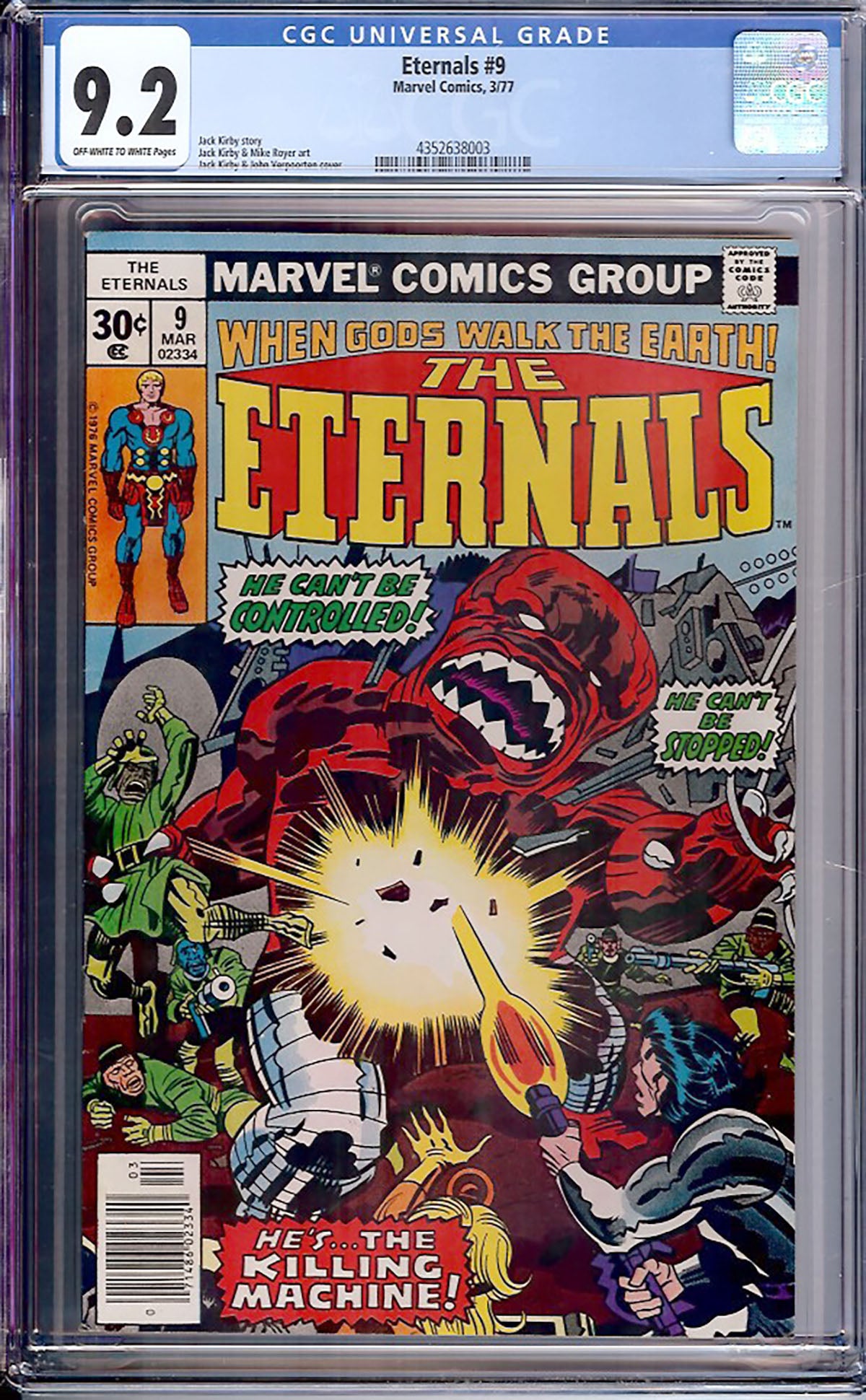 Eternals #9 (1977, Marvel Comics) CGC 9.2