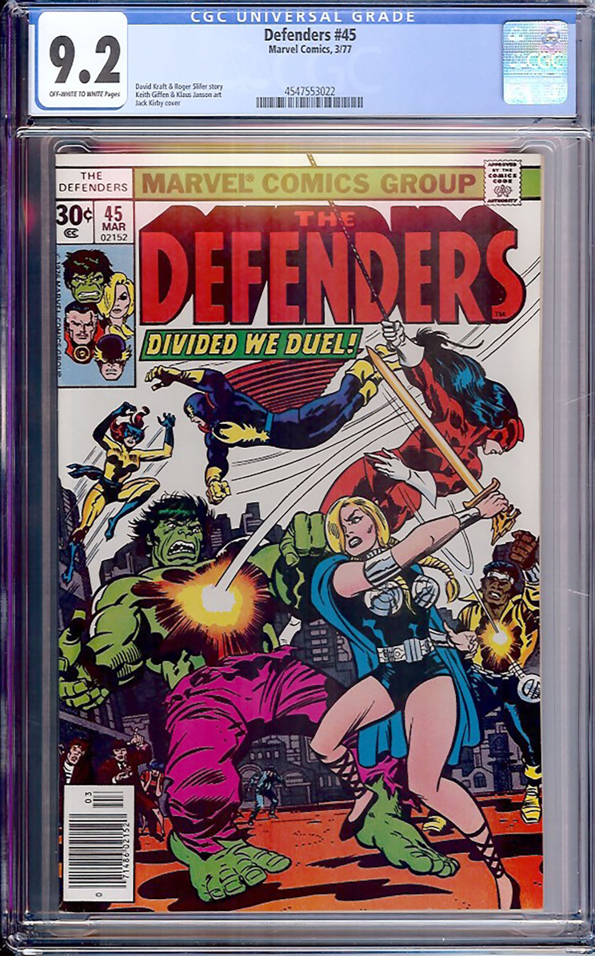 Defenders #45 (1977, Marvel Comics) CGC 9.2
