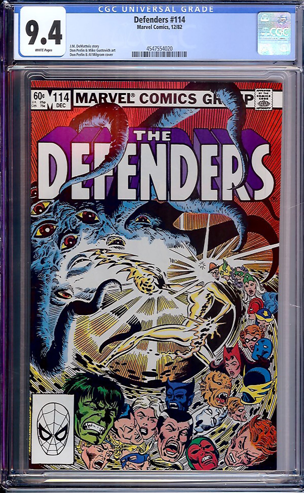Defenders #114 (1982, Marvel Comics) CGC 9.4