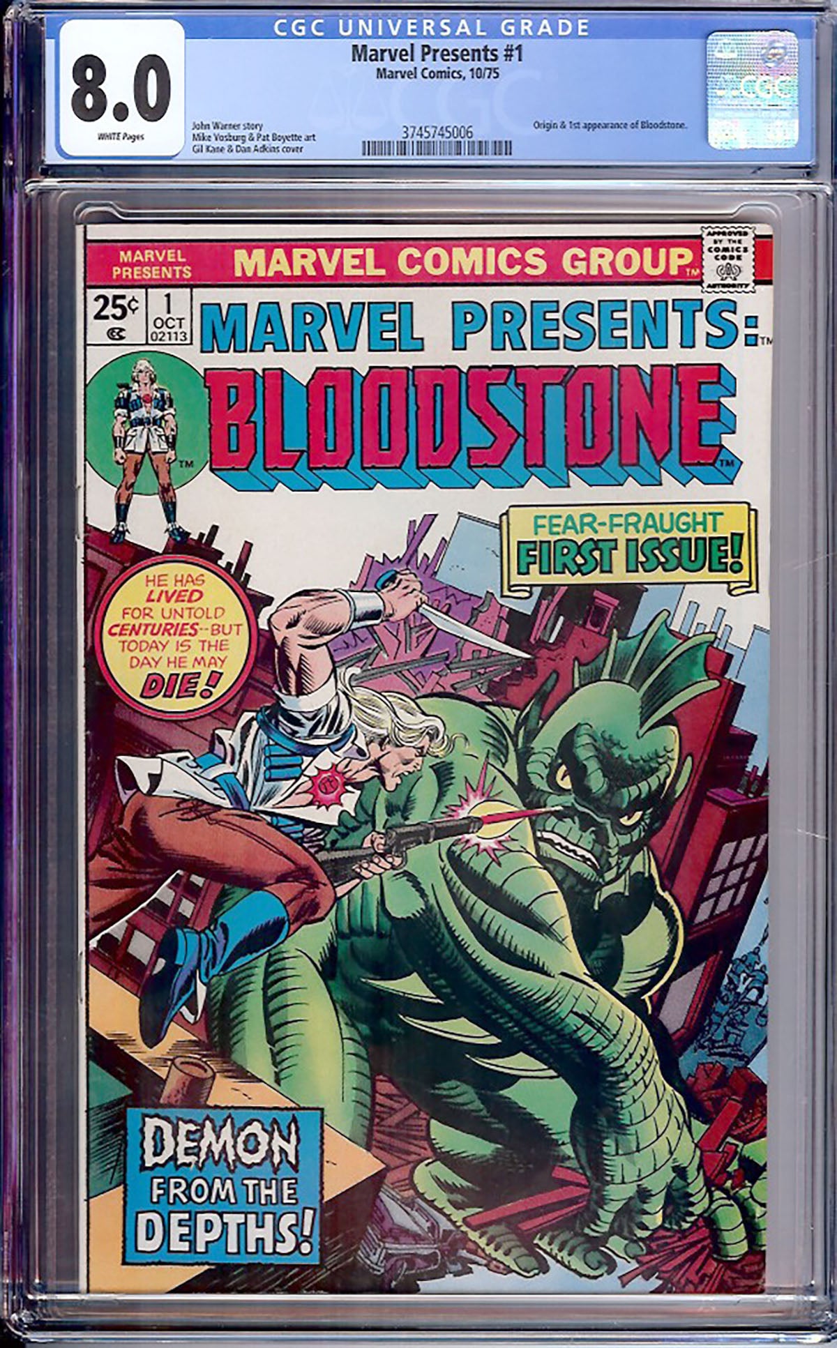 Marvel Presents #1 (Oct 1975, Marvel) CGC 8.0