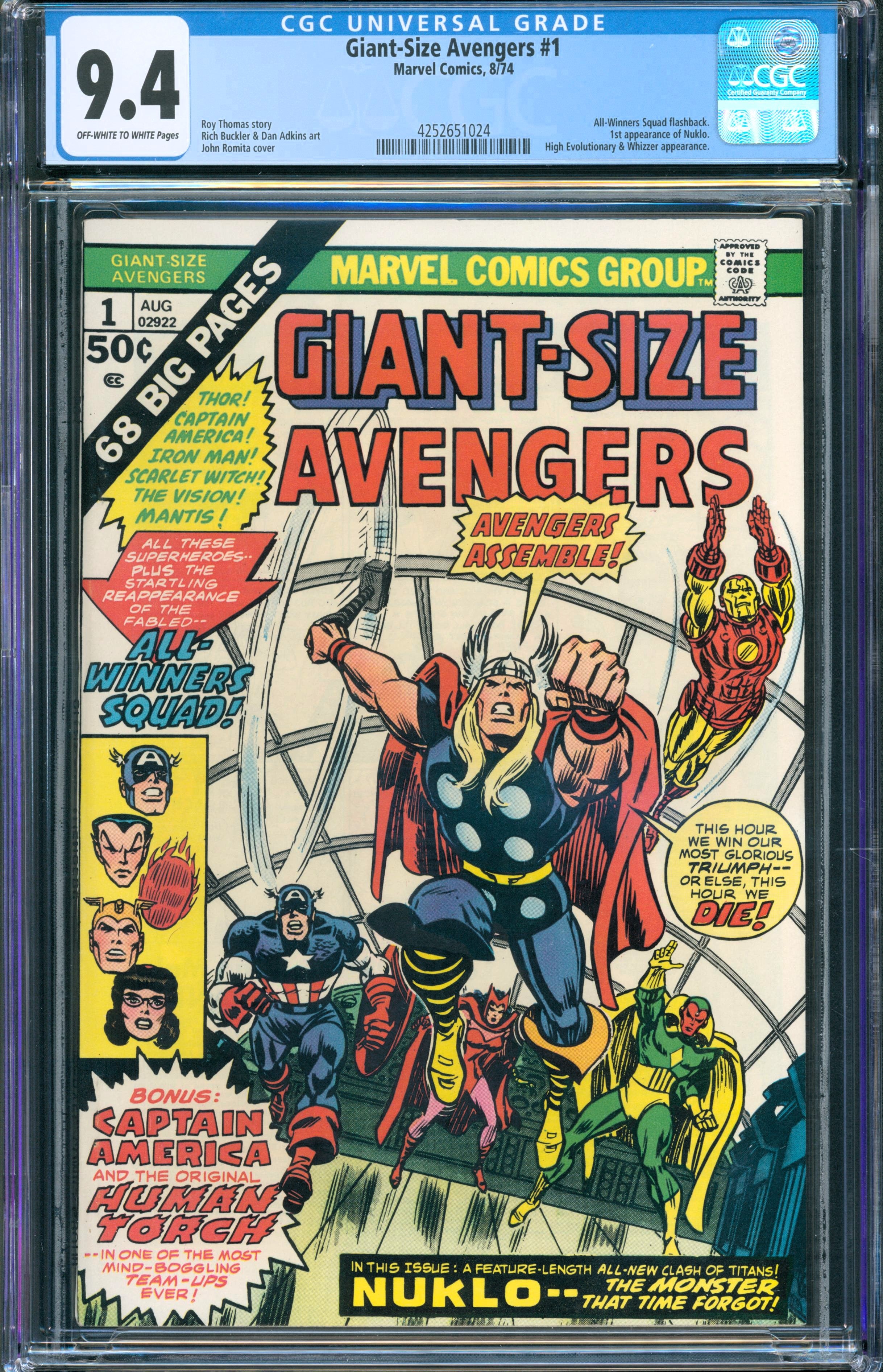 Avengers Giant-Size #1 (Marvel, 1974) CGC 9.4