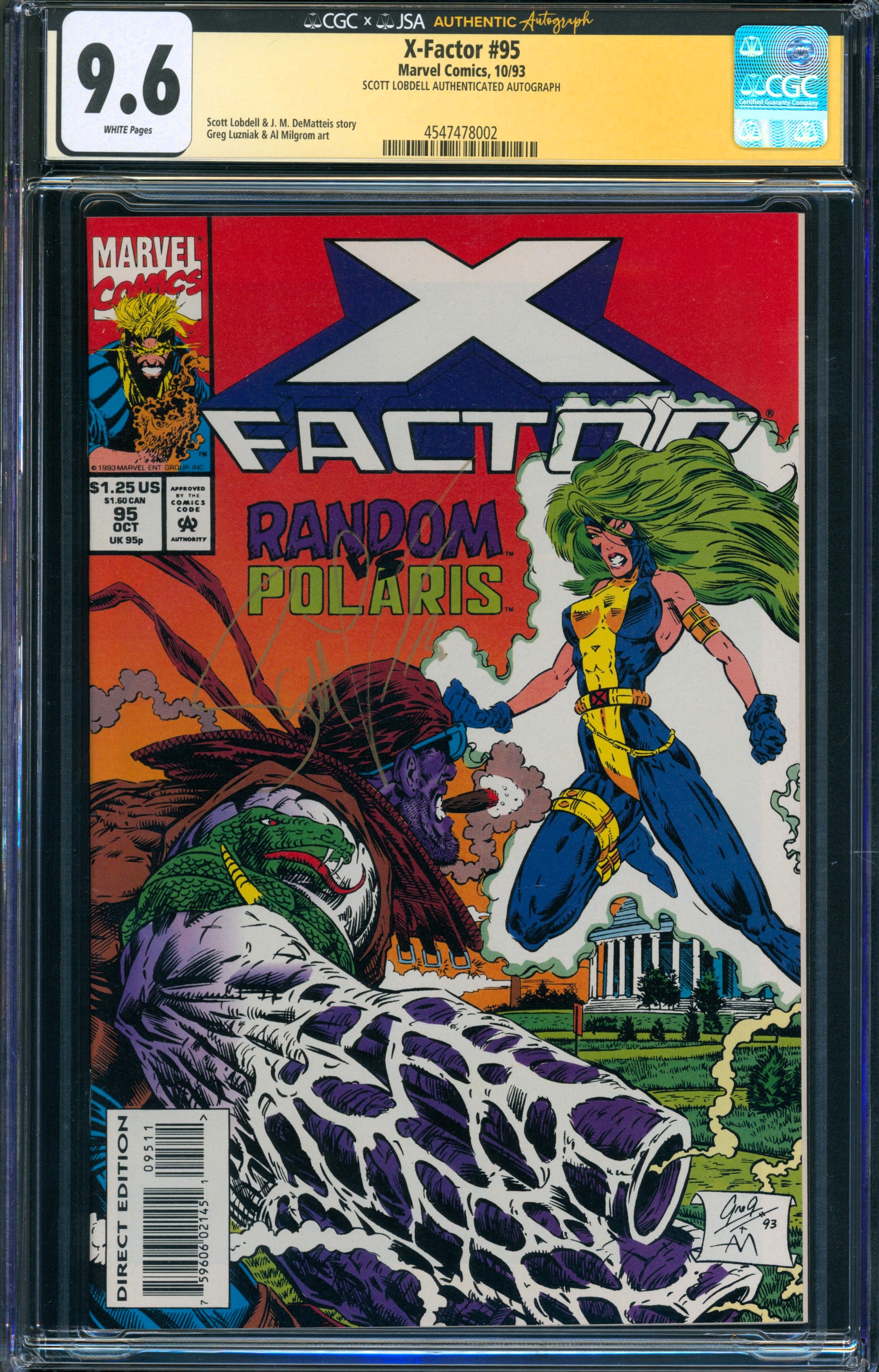 X-Factor #95 (Marvel, 1993) CGC 9.6 JSA Authenticated Signature