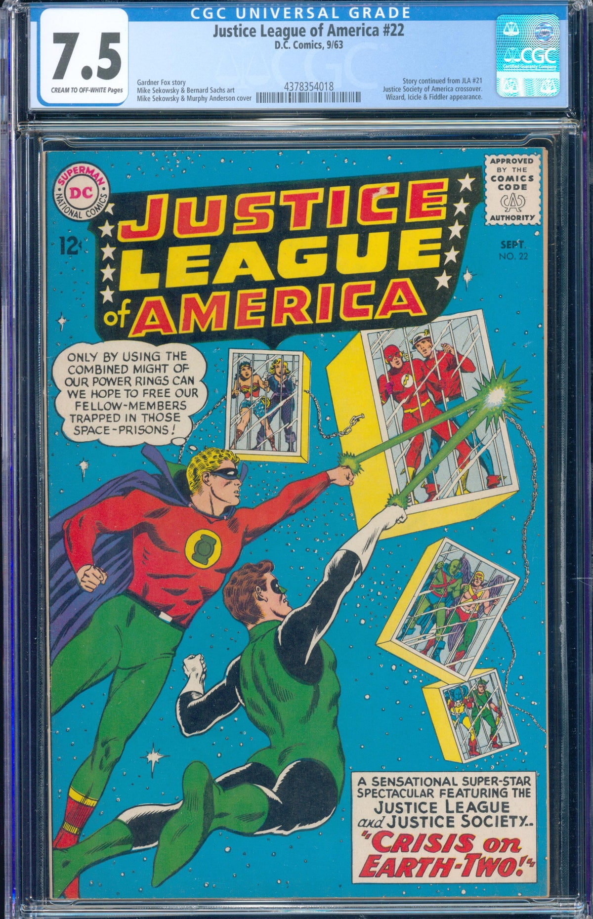 Justice League of America #22 (DC, 1963) CGC 7.5 | Crisis on Earth-Two