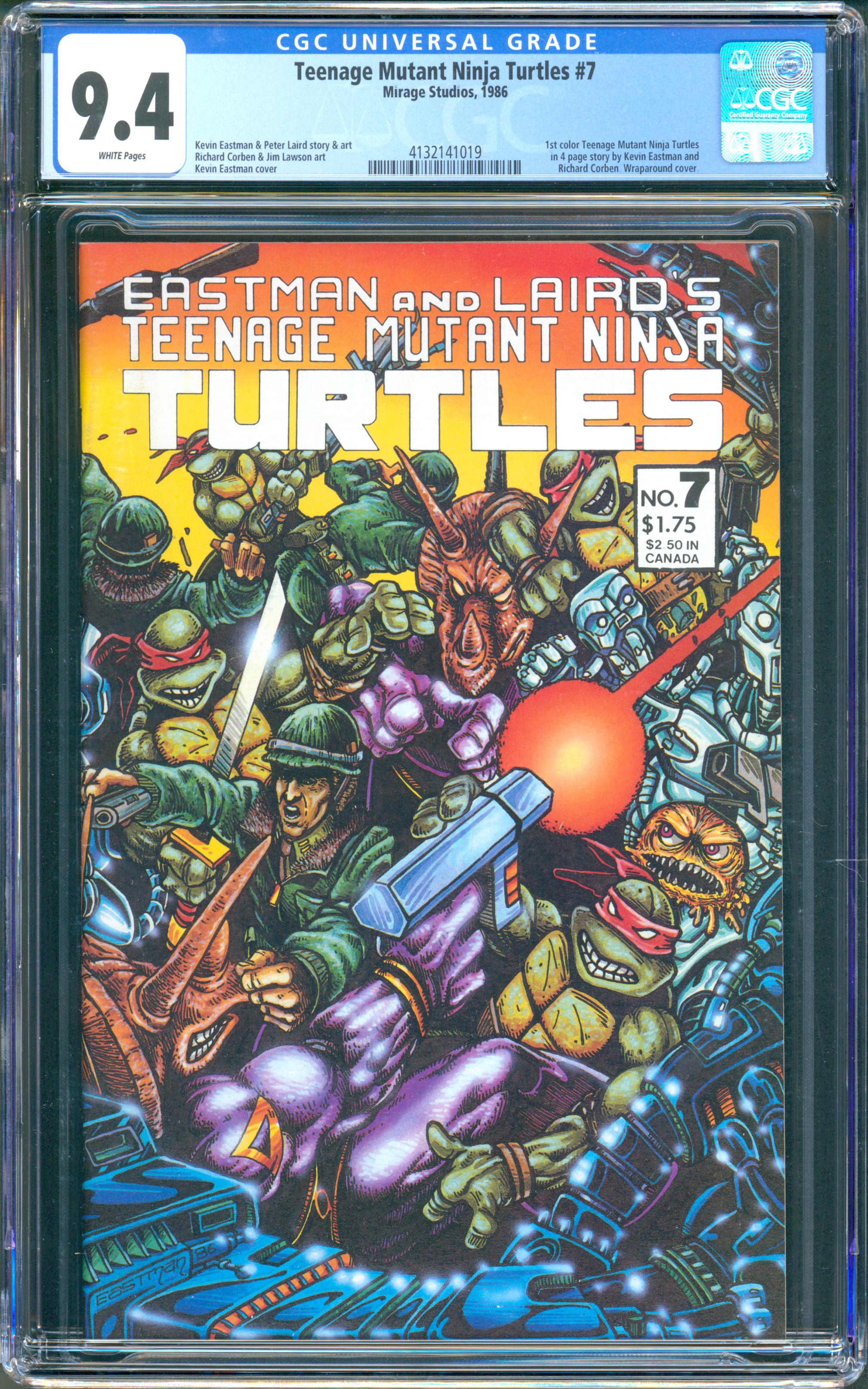 Teenage Mutant Ninja Turtles #7 (Mirage Studios, 1986) CGC 9.4 White Pages