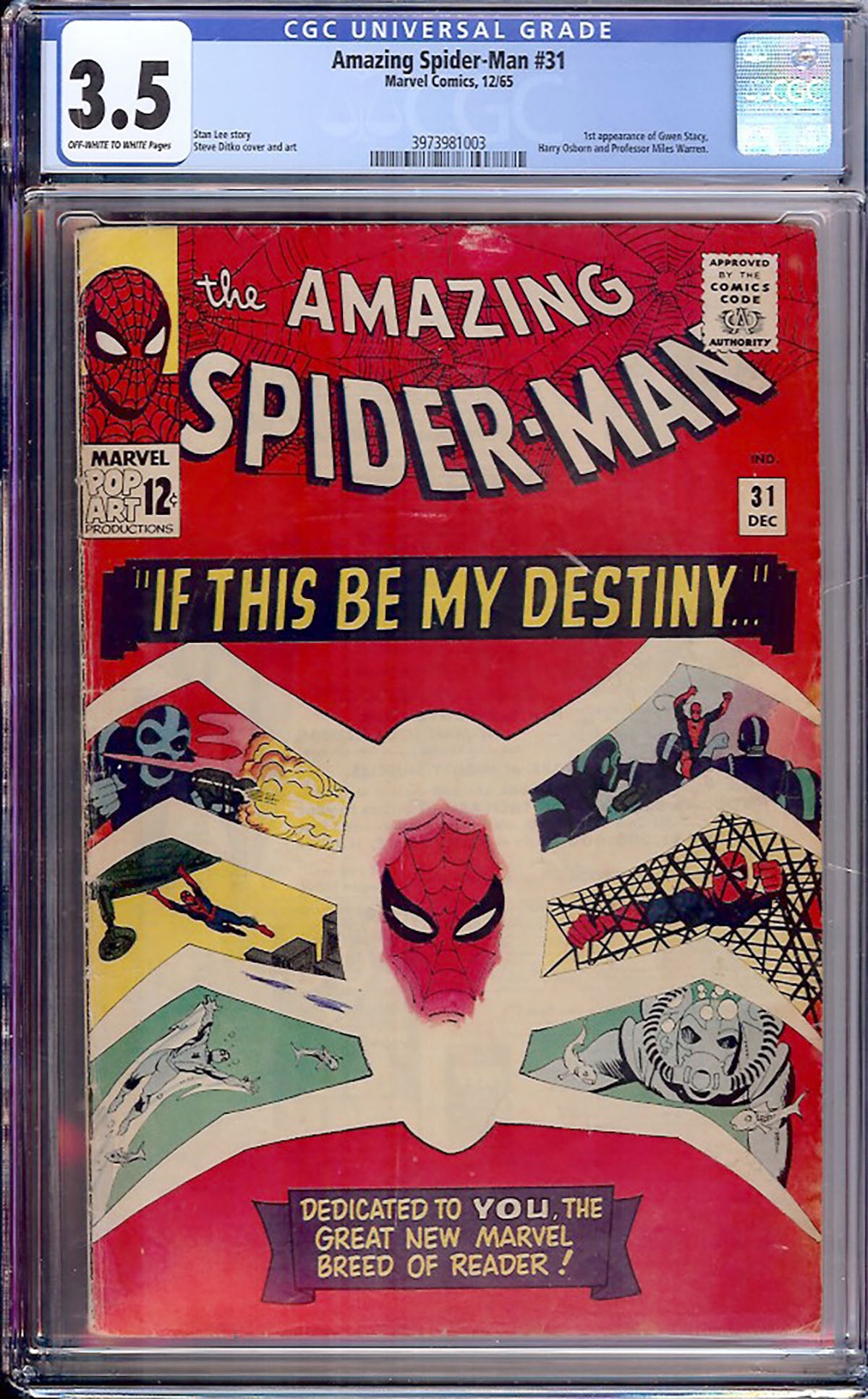 Amazing Spider-Man #31 (December 1965, Marvel) CGC 3.5