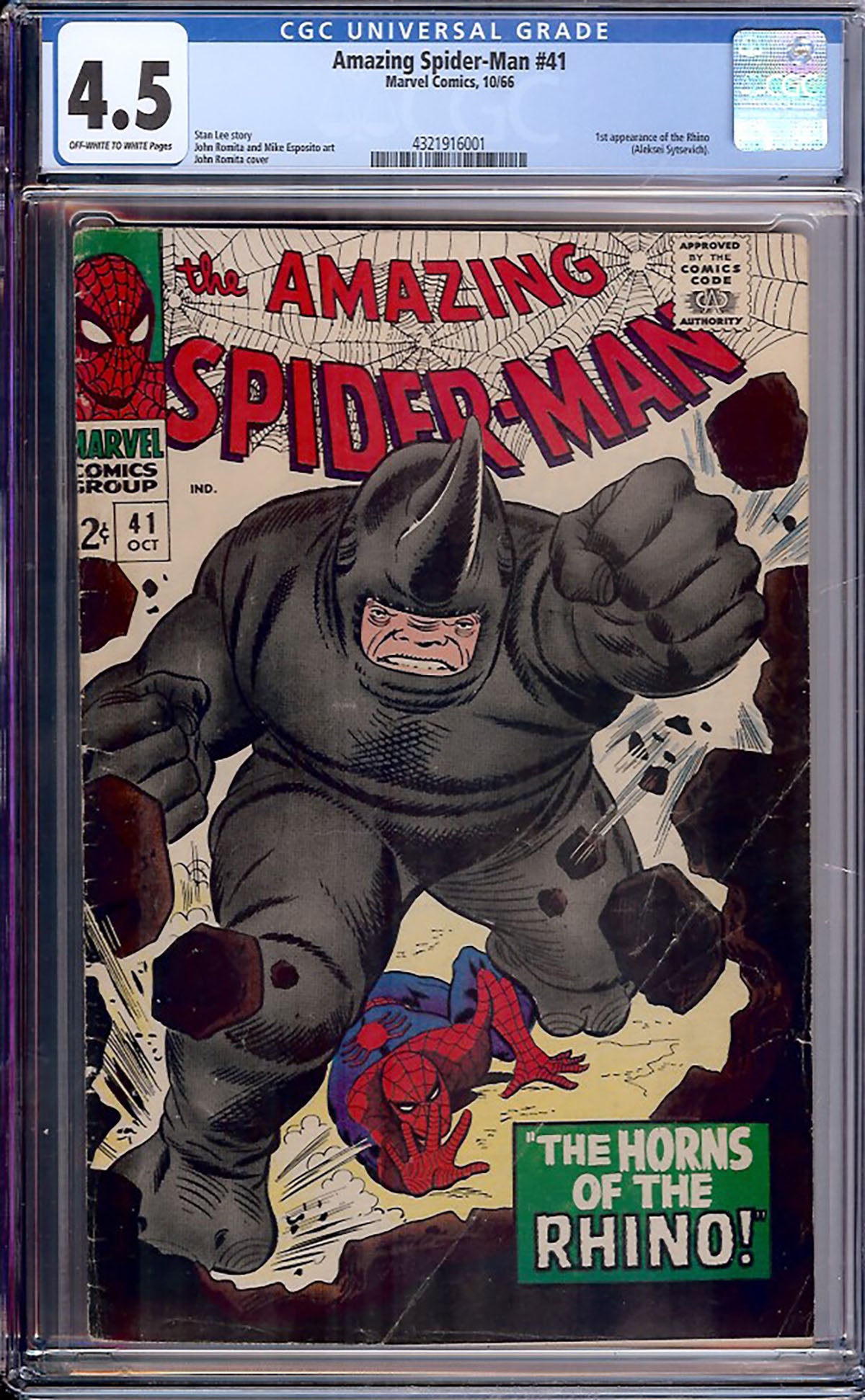 Amazing Spider-Man #41 (October 1966, Marvel) CGC 4.5