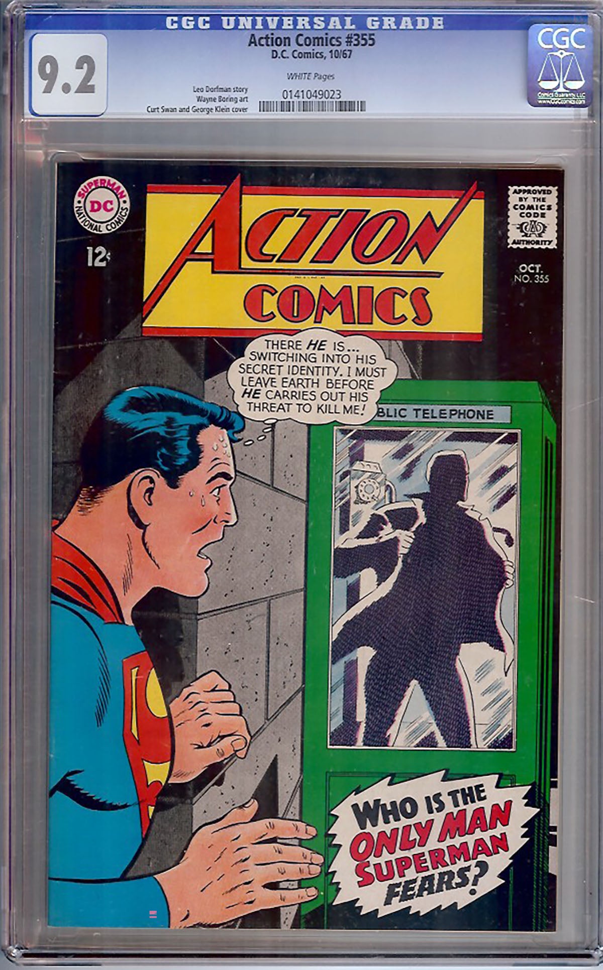 Action Comics #355 (DC, 1967) CGC 9.2 – SCARCE HIGH GRADE