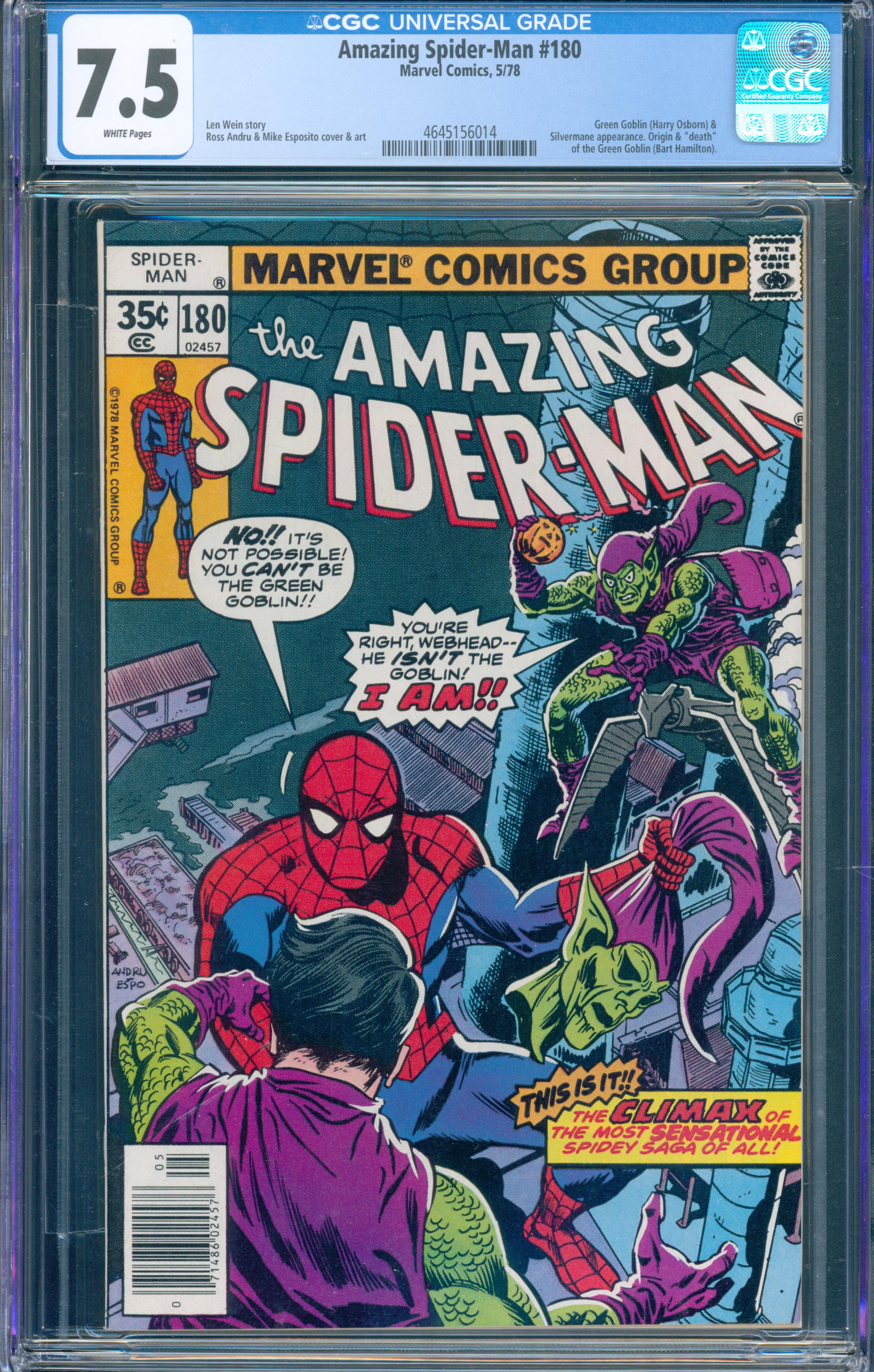 Amazing Spider-Man #180 (Marvel Comics, 1978) CGC 7.5