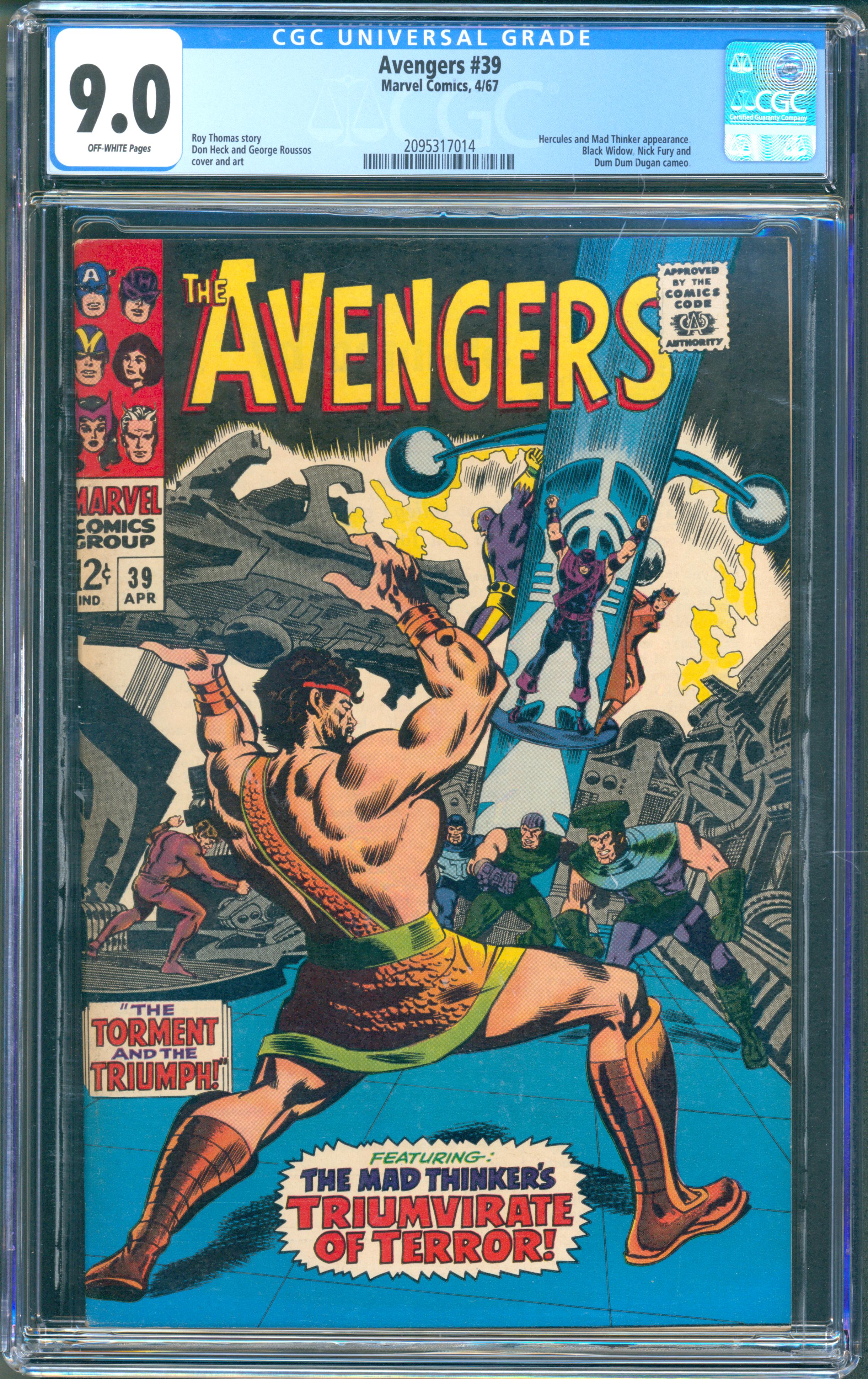 Avengers #39 (April 1967, Marvel) CGC 9.0