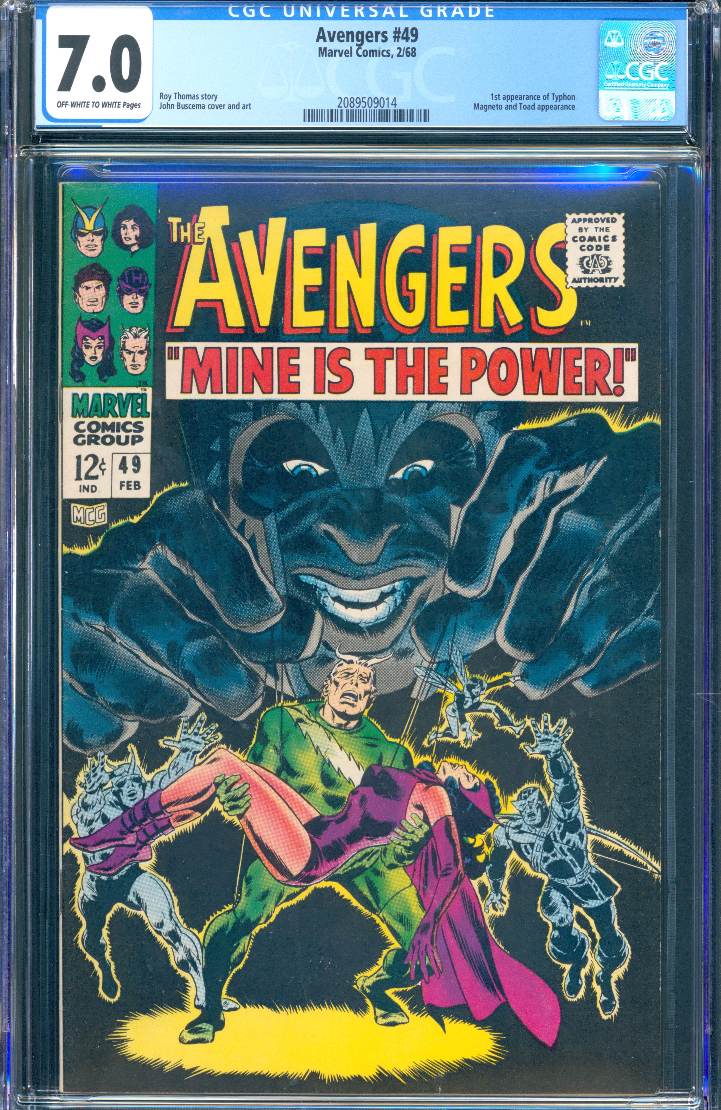 Avengers #49 (February 1968, Marvel) CGC 7.0