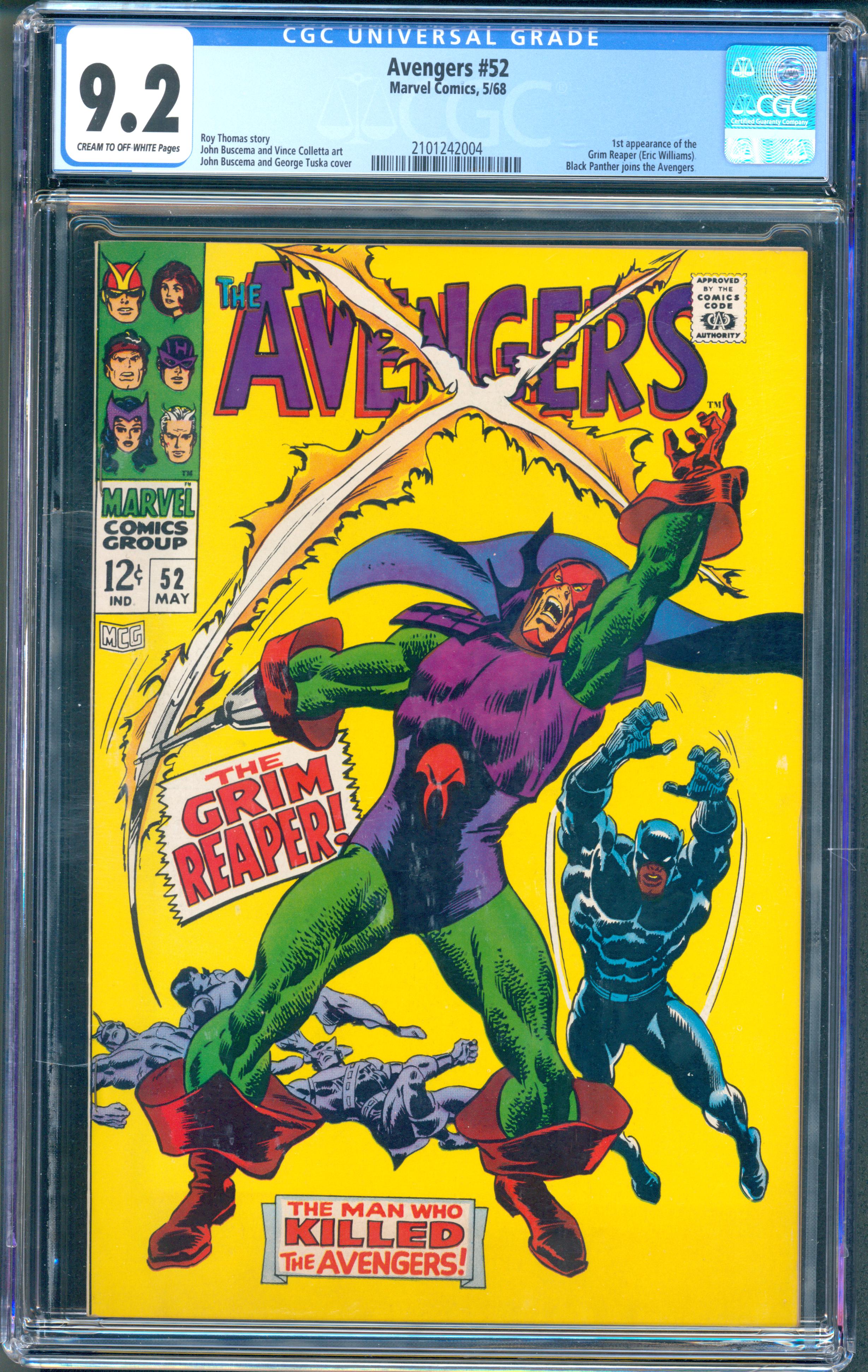 Avengers #52 (May 1968, Marvel) CGC 9.2