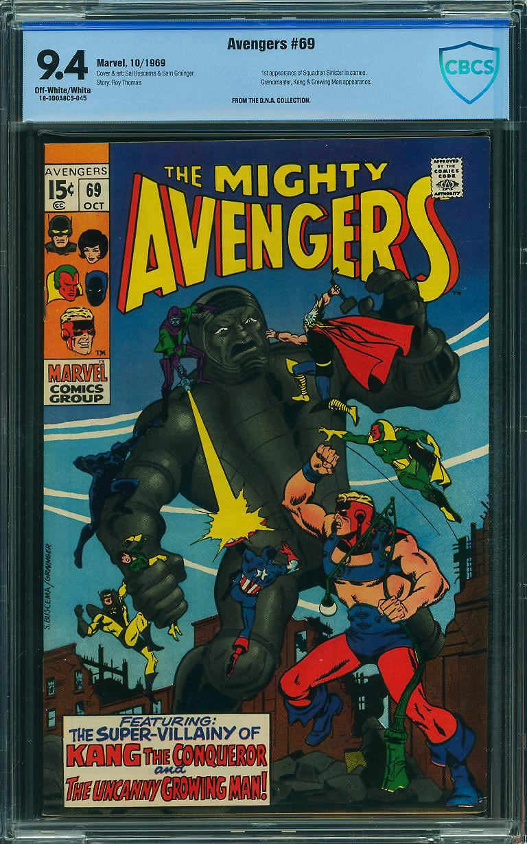 Avengers #69 (October 1969, Marvel) CBCS 9.4