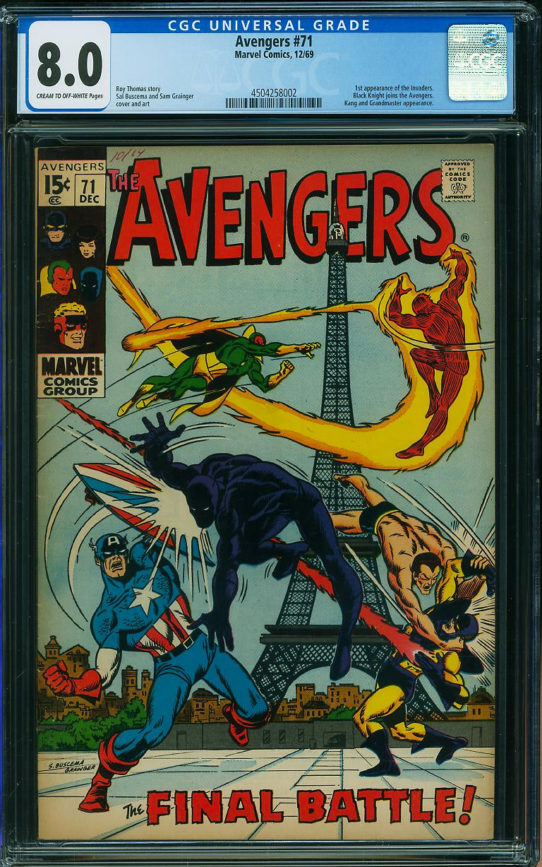 Avengers #71 (December 1969, Marvel) CGC 8.0