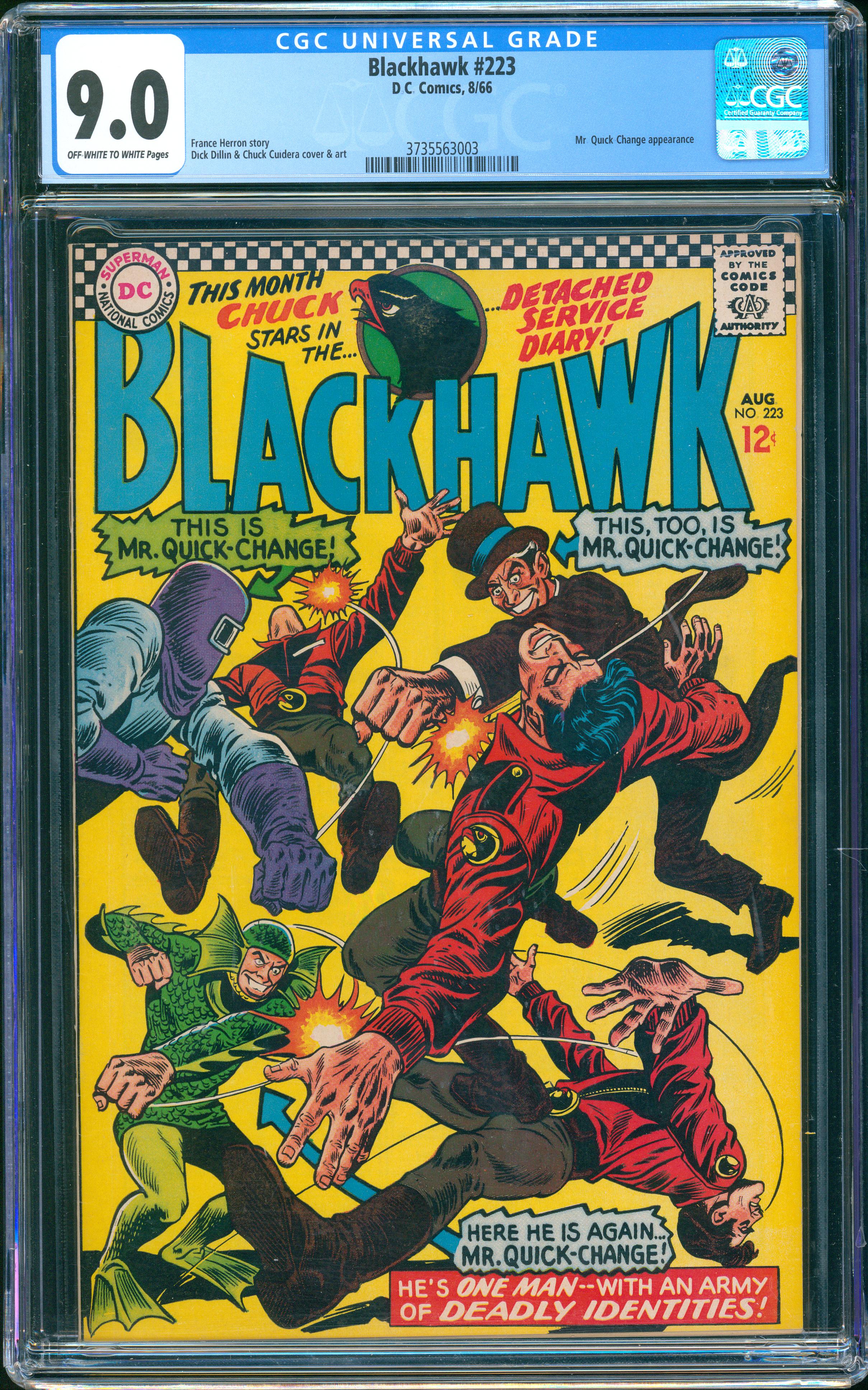 Blackhawk #223 (DC, 1966) CGC 9.0