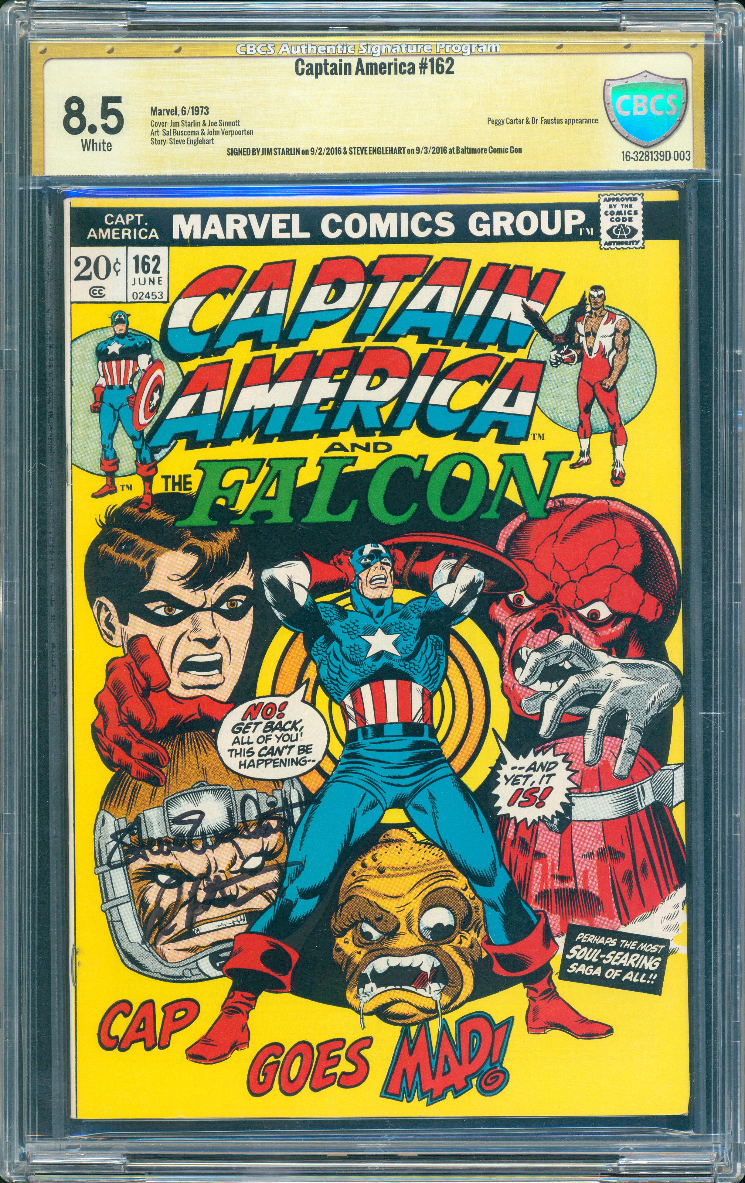 Captain America #162 (Marvel, 1973) CBCS 8.5 Signed