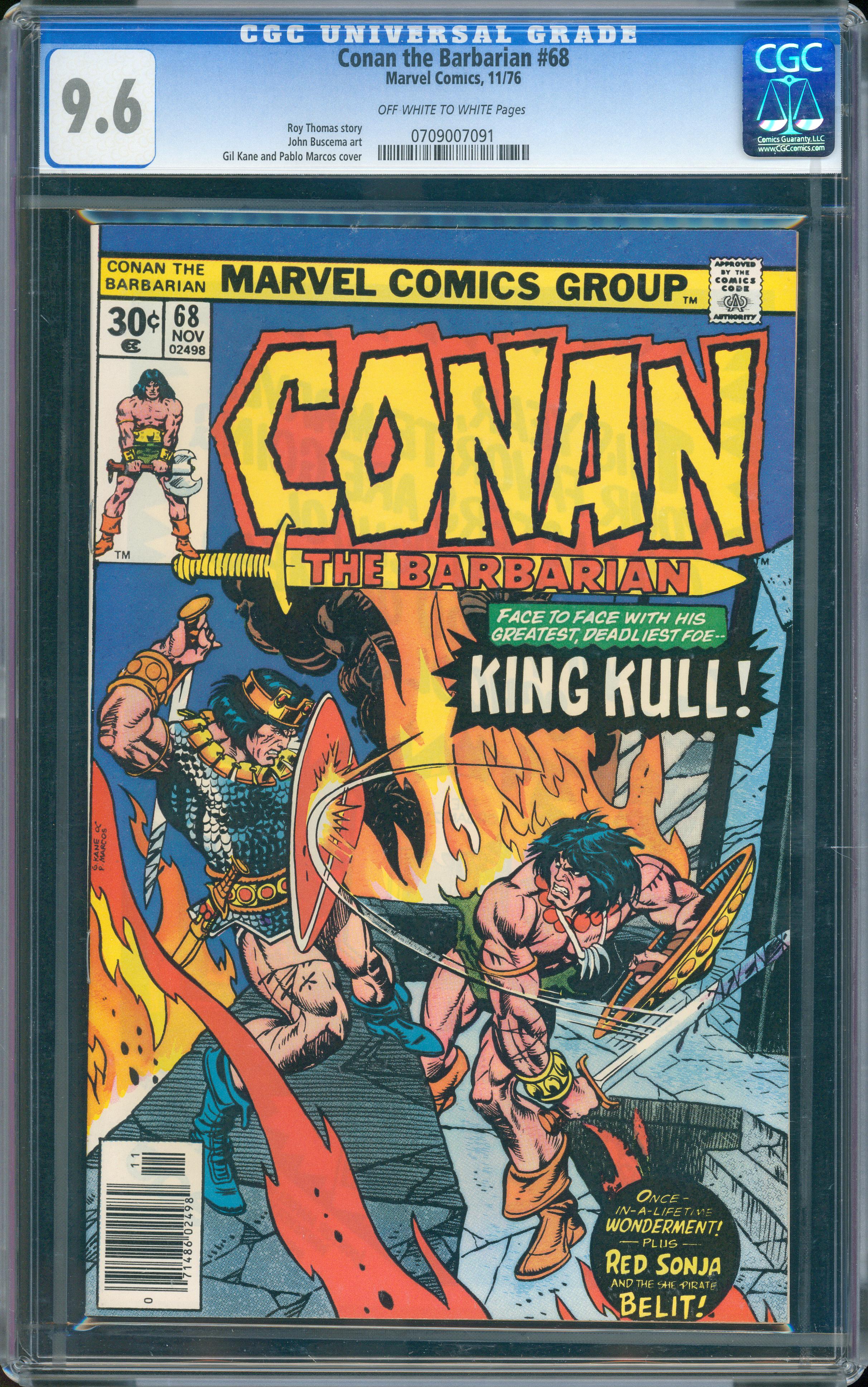 Conan the Barbarian #68 (Marvel, 1976) CGC 9.6 Off-White to White Pages