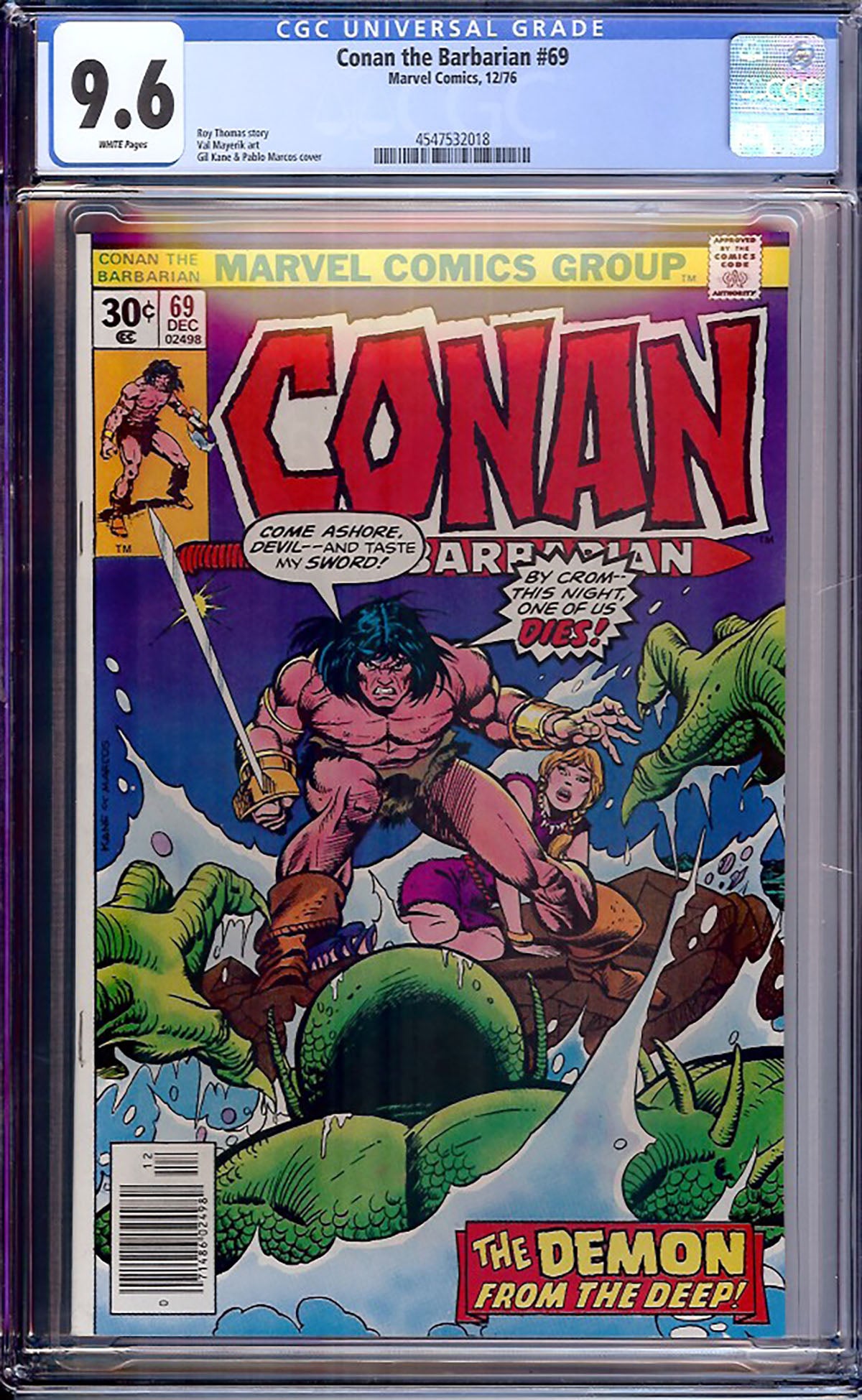 Conan the Barbarian #69 (Marvel, 1976) CGC 9.6 White Pages