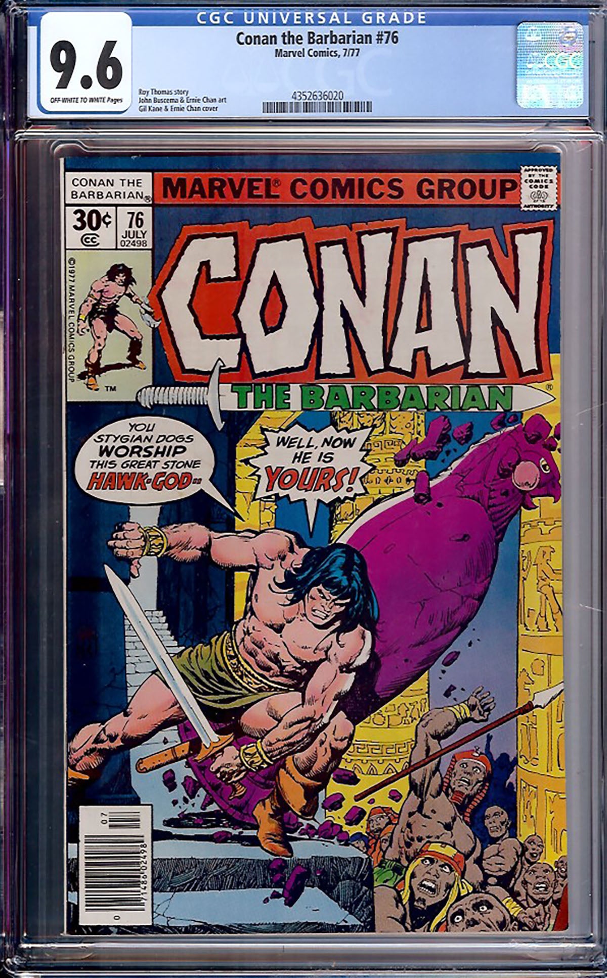 Conan the Barbarian #76 (Marvel, 1977) CGC 9.6 Off-White to White Pages