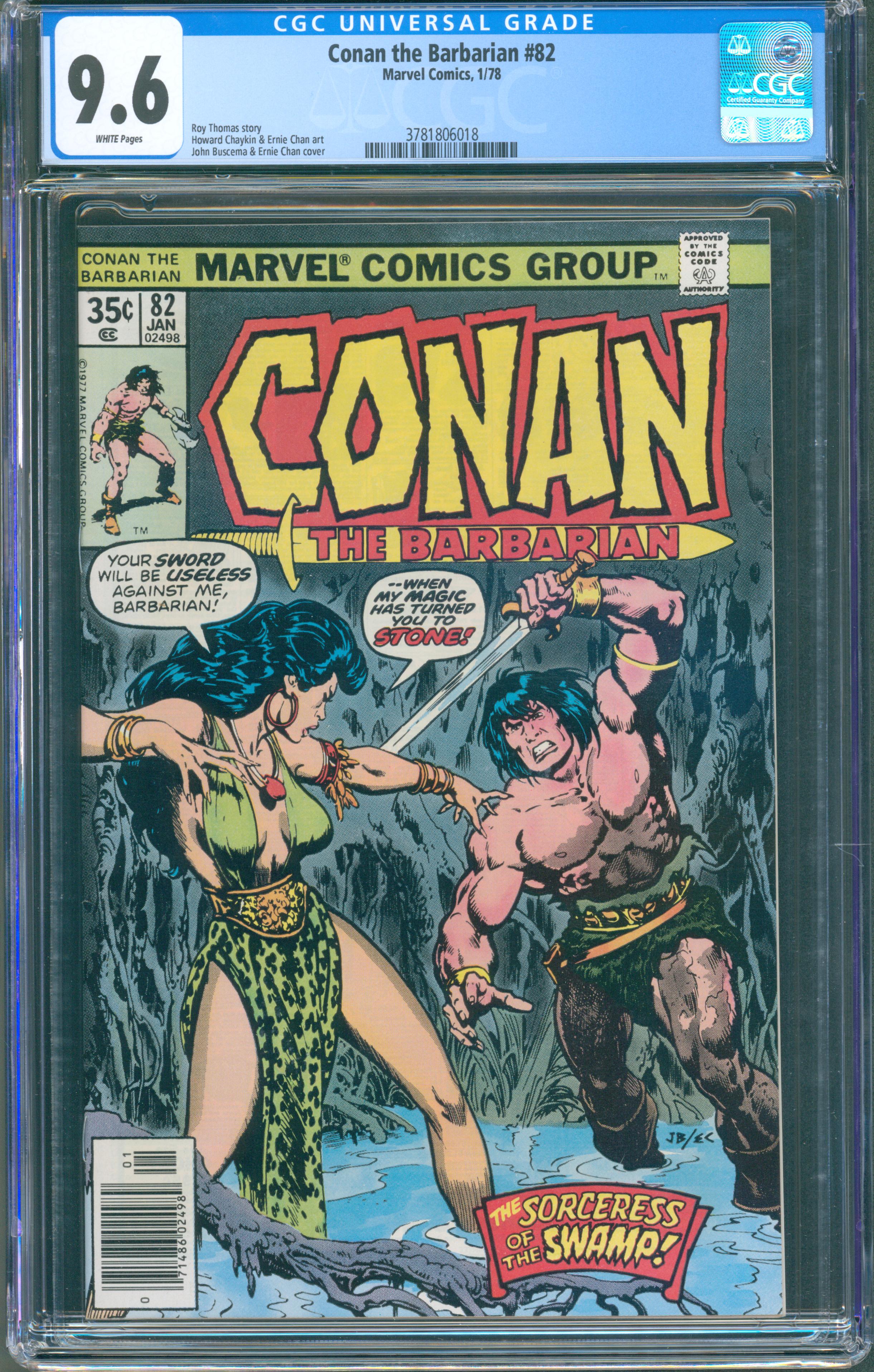 Conan the Barbarian #82 (Jan 1978, Marvel) CGC 9.6