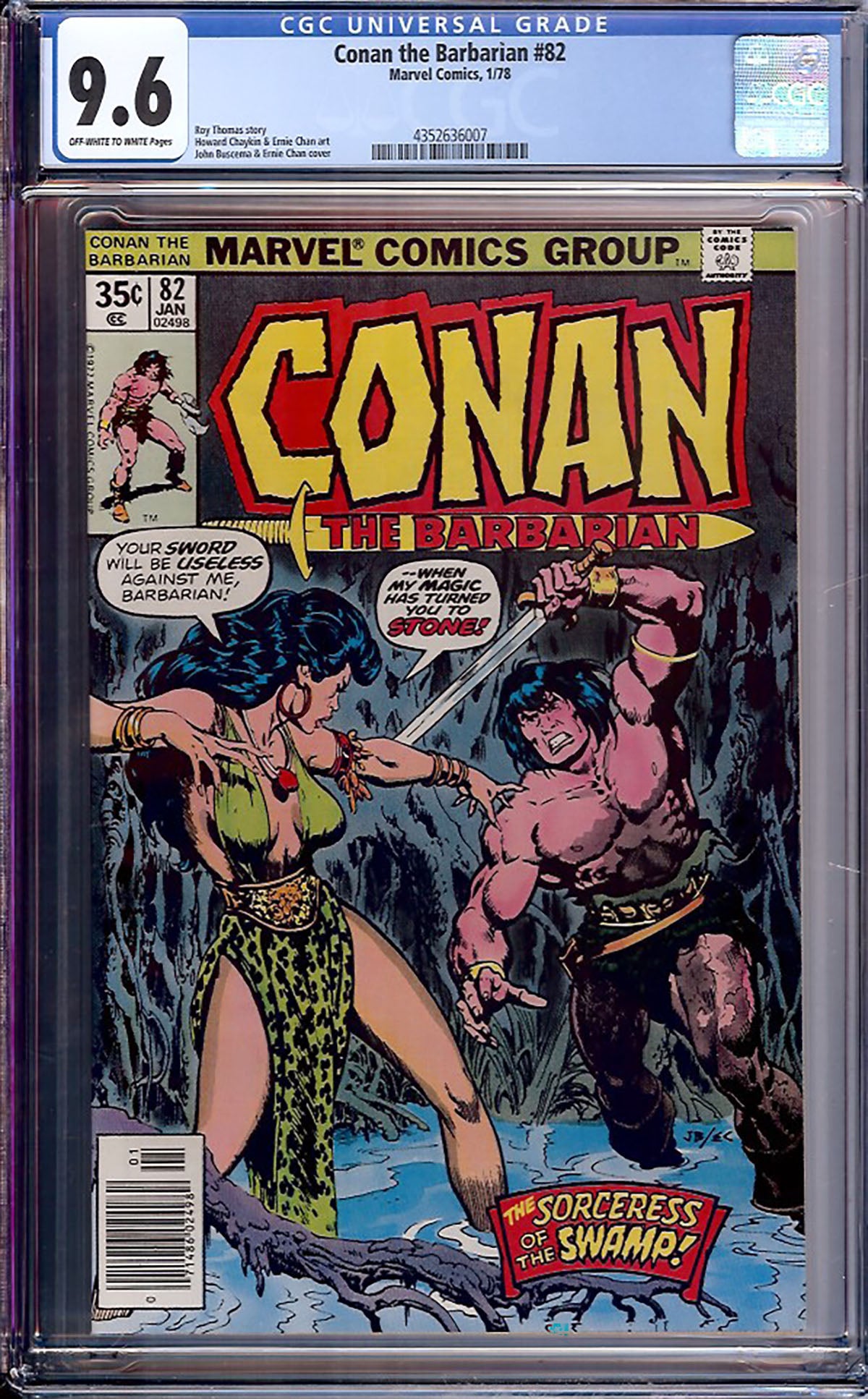 Conan the Barbarian #82 (Jan 1978, Marvel) CGC 9.6