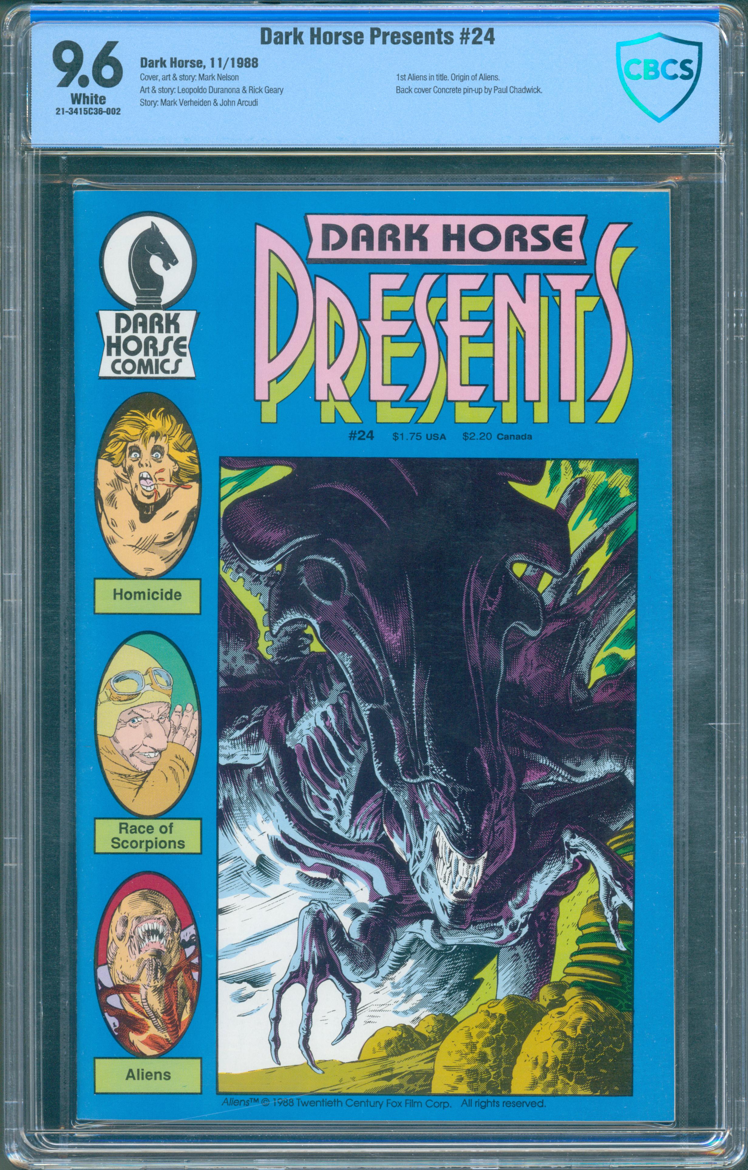 Dark Horse Presents #24 (Nov 1988) CBCS 9.6 – Aliens KEY (1st in Title)