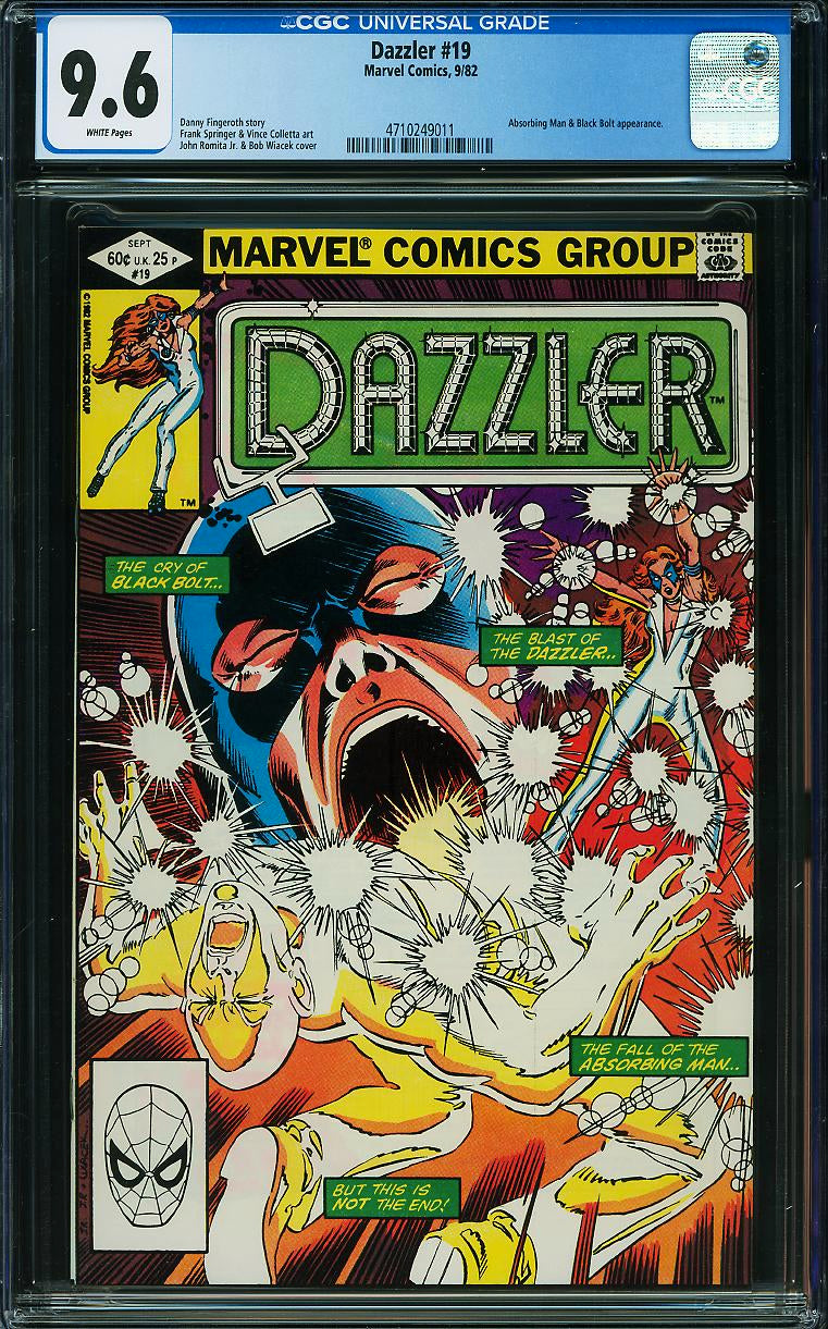 Dazzler #19 (1982) CGC 9.6 | Absorbing Man & Black Bolt