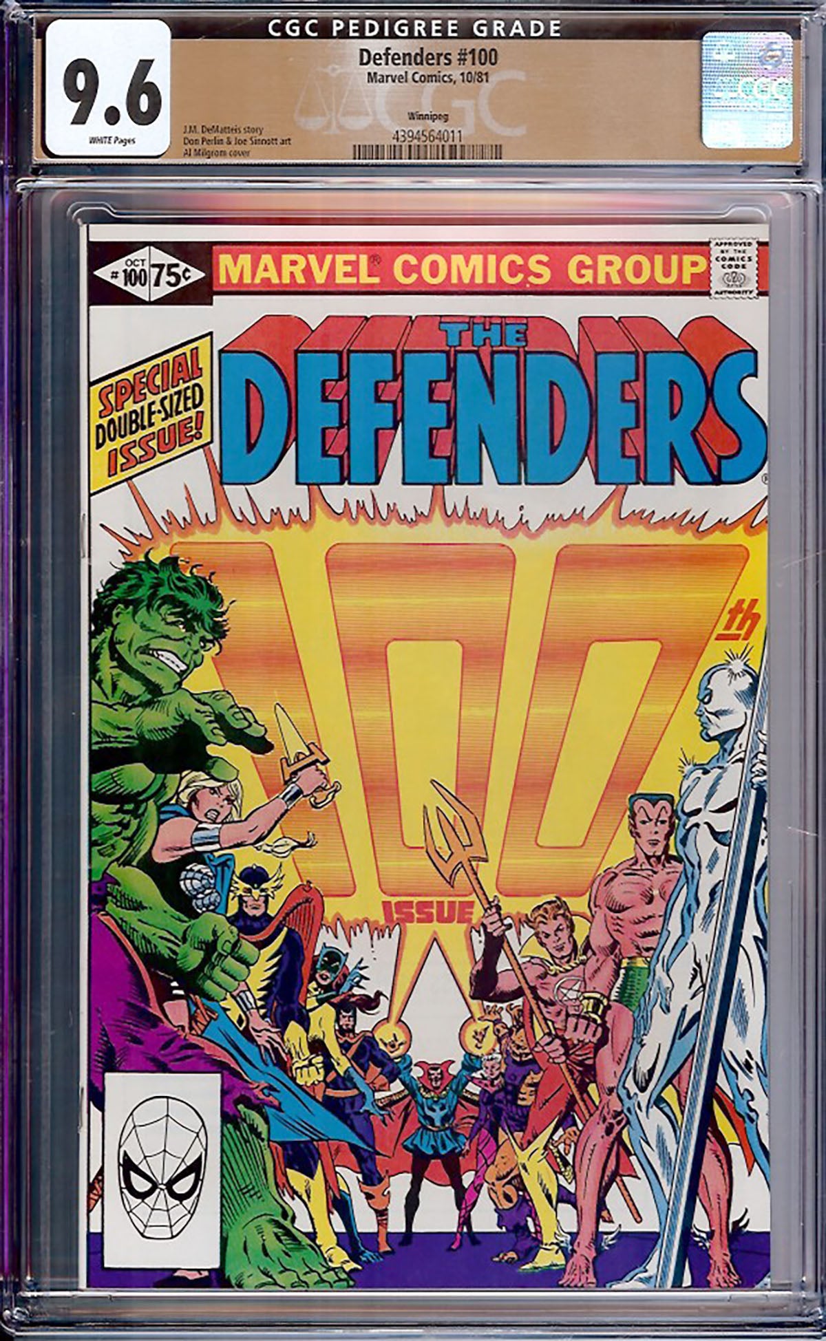 Defenders #100 (Oct 1981, Marvel) CGC 9.6 – Anniversary Issue