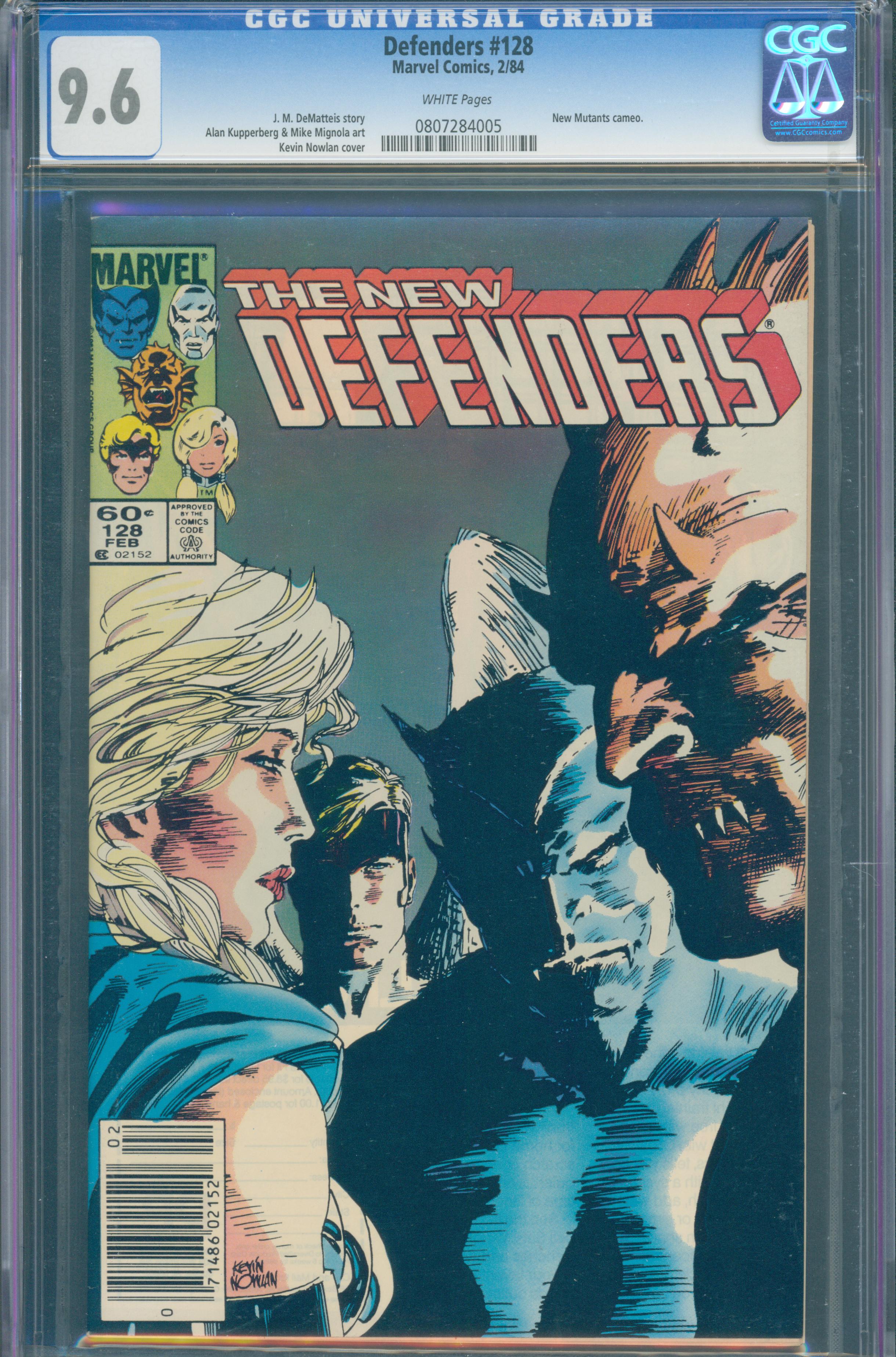 Defenders #128 (1984) CGC 9.6 White Pages (New Mutants Cameo)