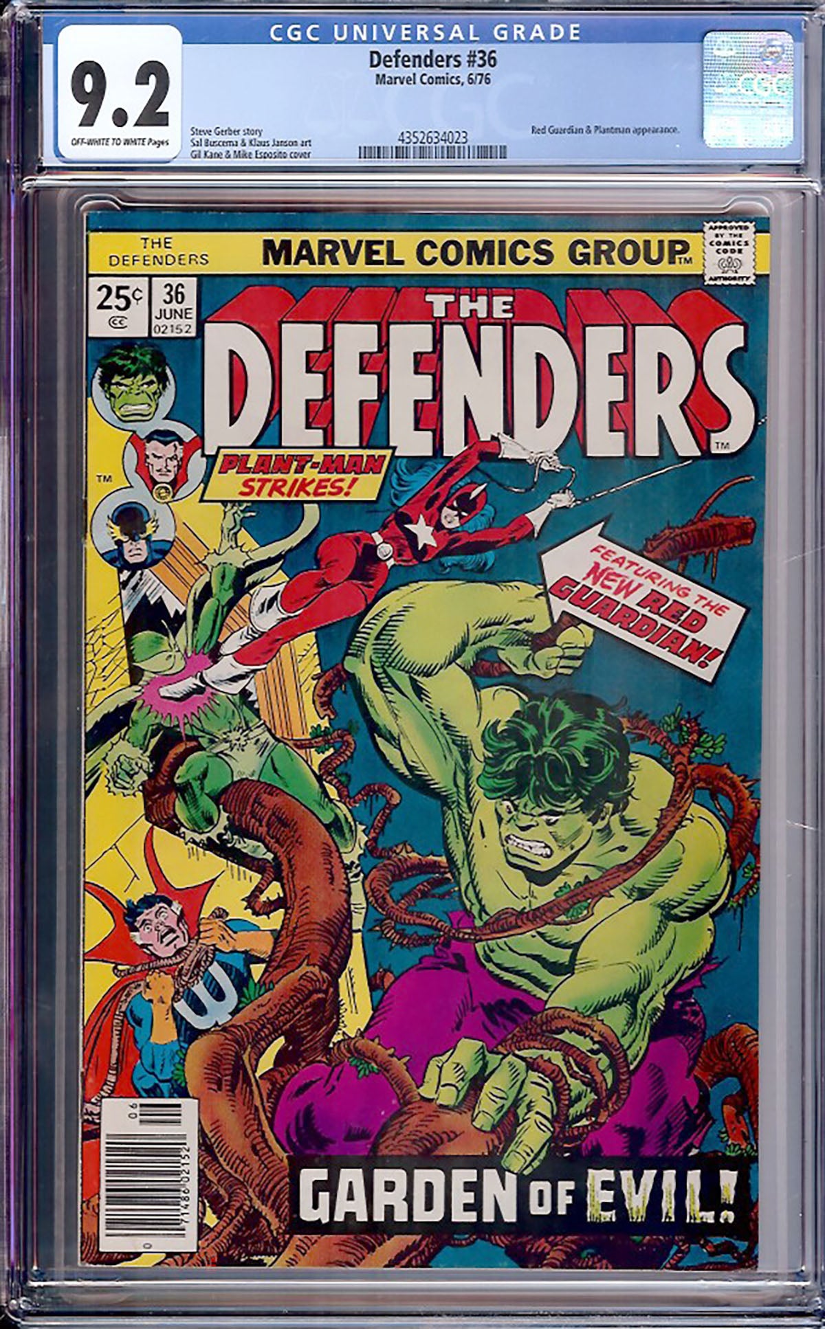Defenders #36 (Marvel, 1976) CGC 9.2