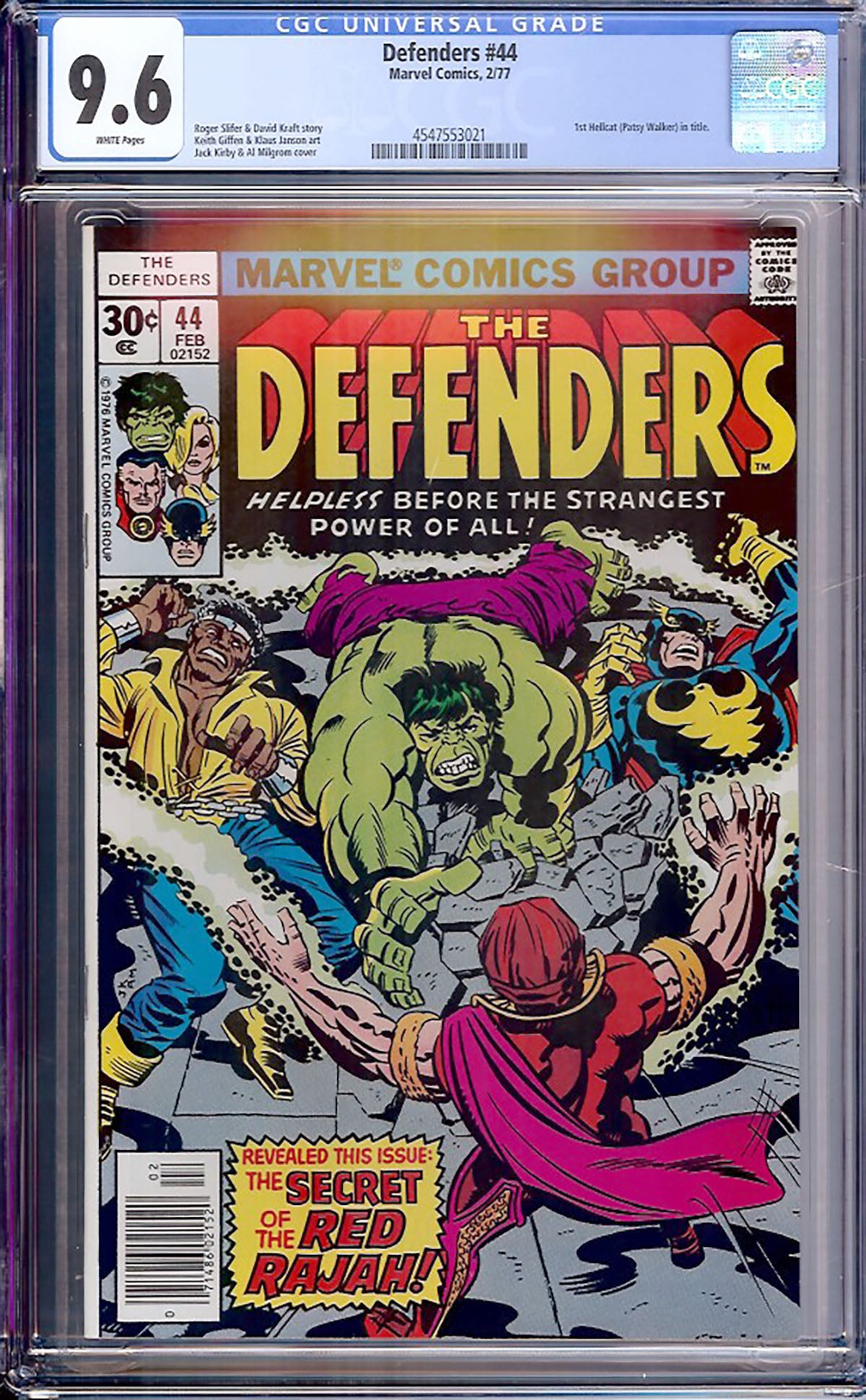 Defenders #44 (Feb 1977, Marvel) CGC 9.6 – 1st Hellcat (Patsy Walker)