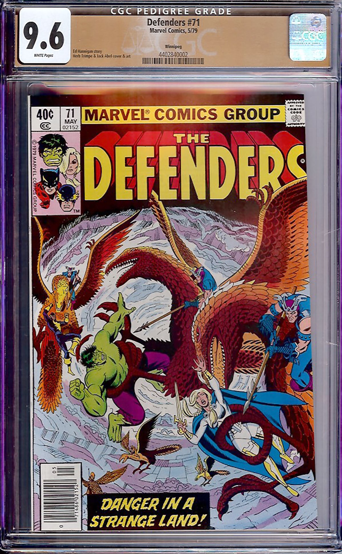 Defenders #71 (May 1979, Marvel) CGC 9.6 – Winnipeg Pedigree