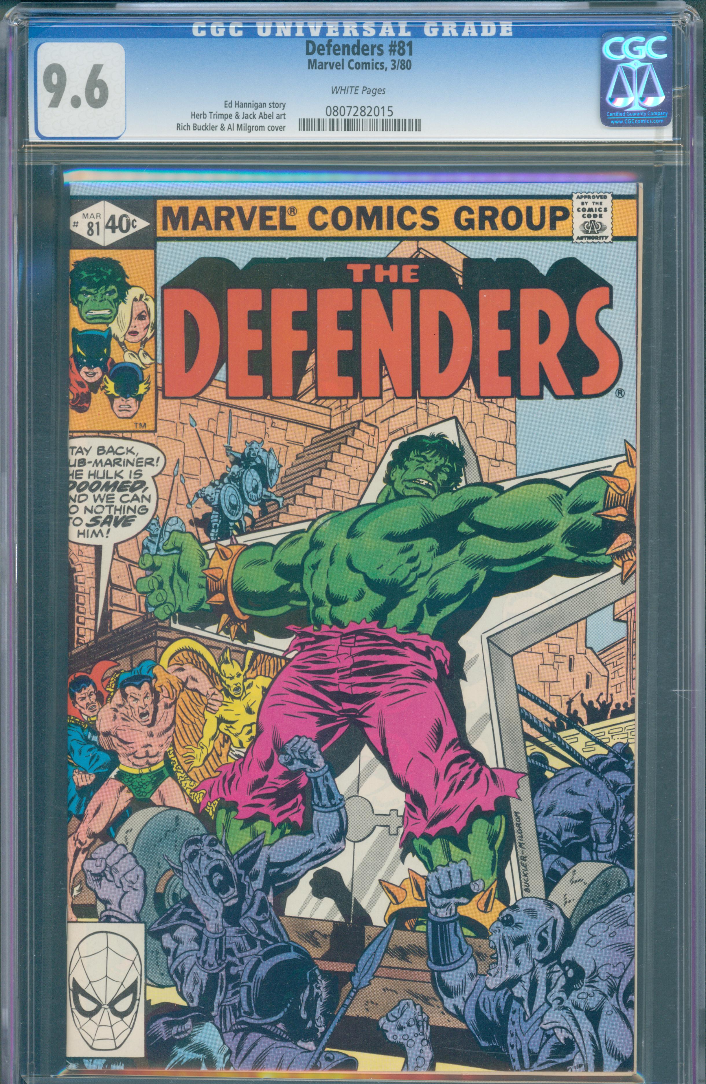 Defenders #81 (1980) CGC 9.6 White Pages
