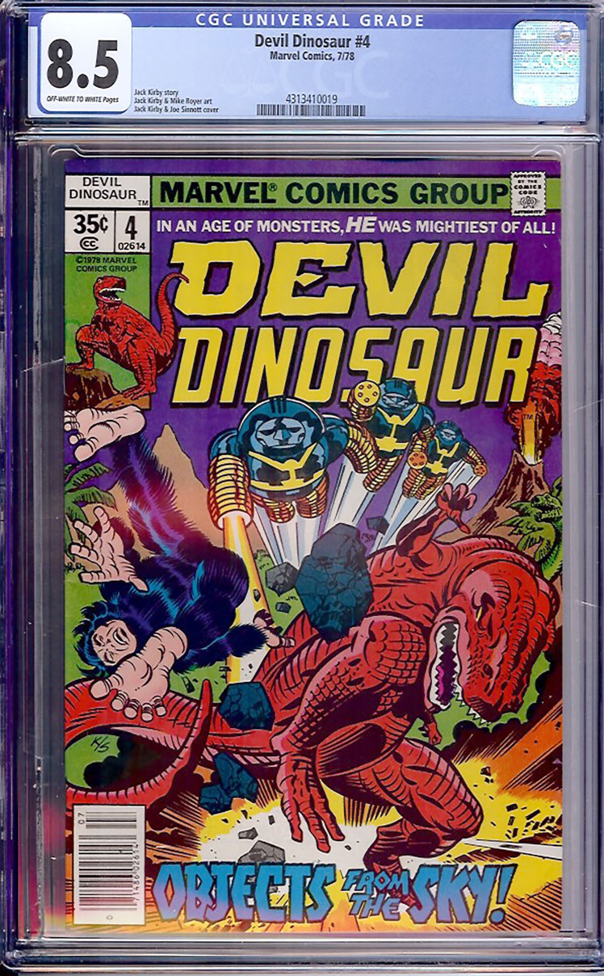 Devil Dinosaur #4 (Jul 1978, Marvel) CGC 8.5 – Jack Kirby