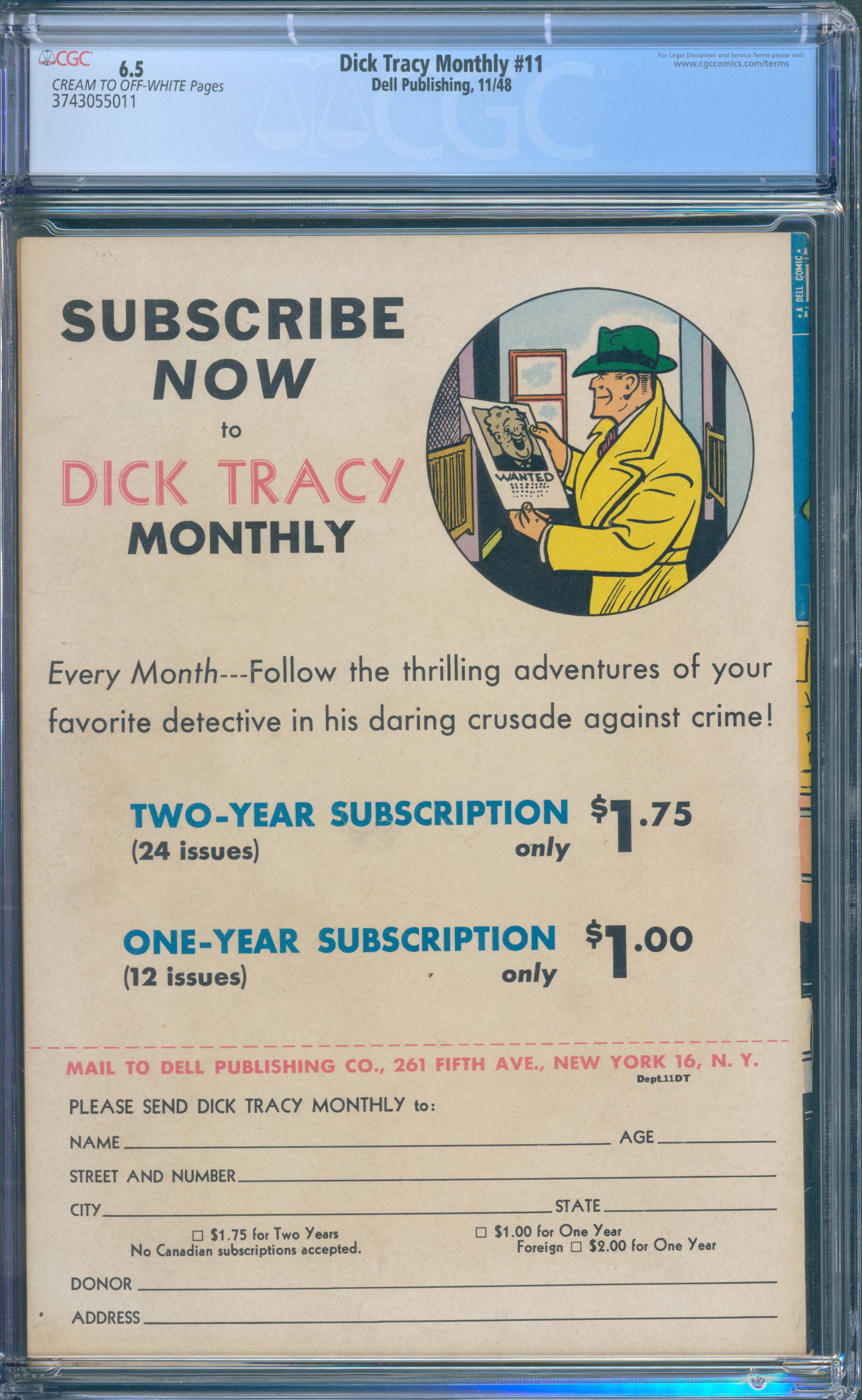 Dick Tracy Monthly #11 (Dell Publishing, 1948) CGC 6.5