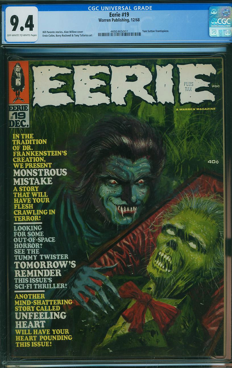 Eerie #19 (Warren Publishing, 1968) CGC 9.4 – Second Highest Graded
