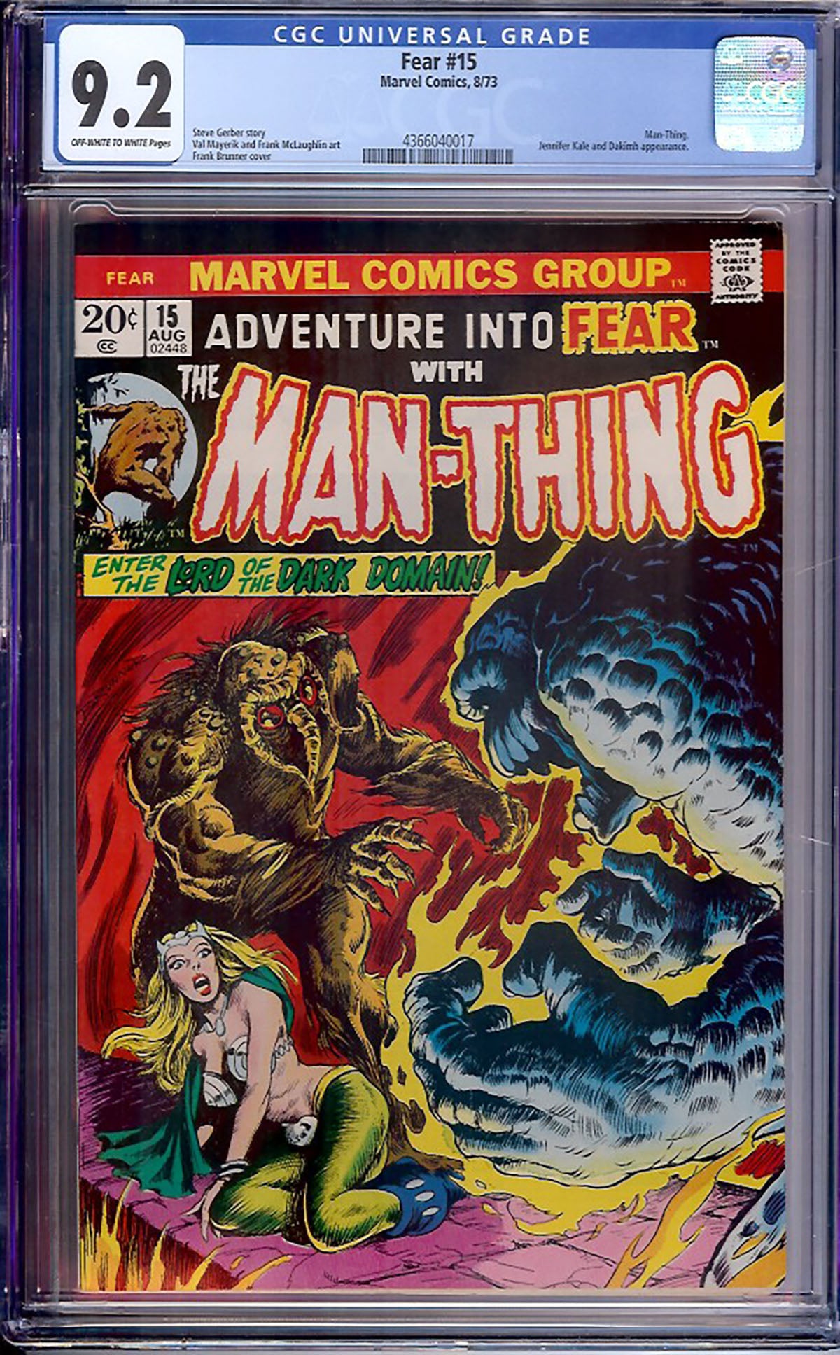 Fear #15 (Marvel, 1973) CGC 9.2