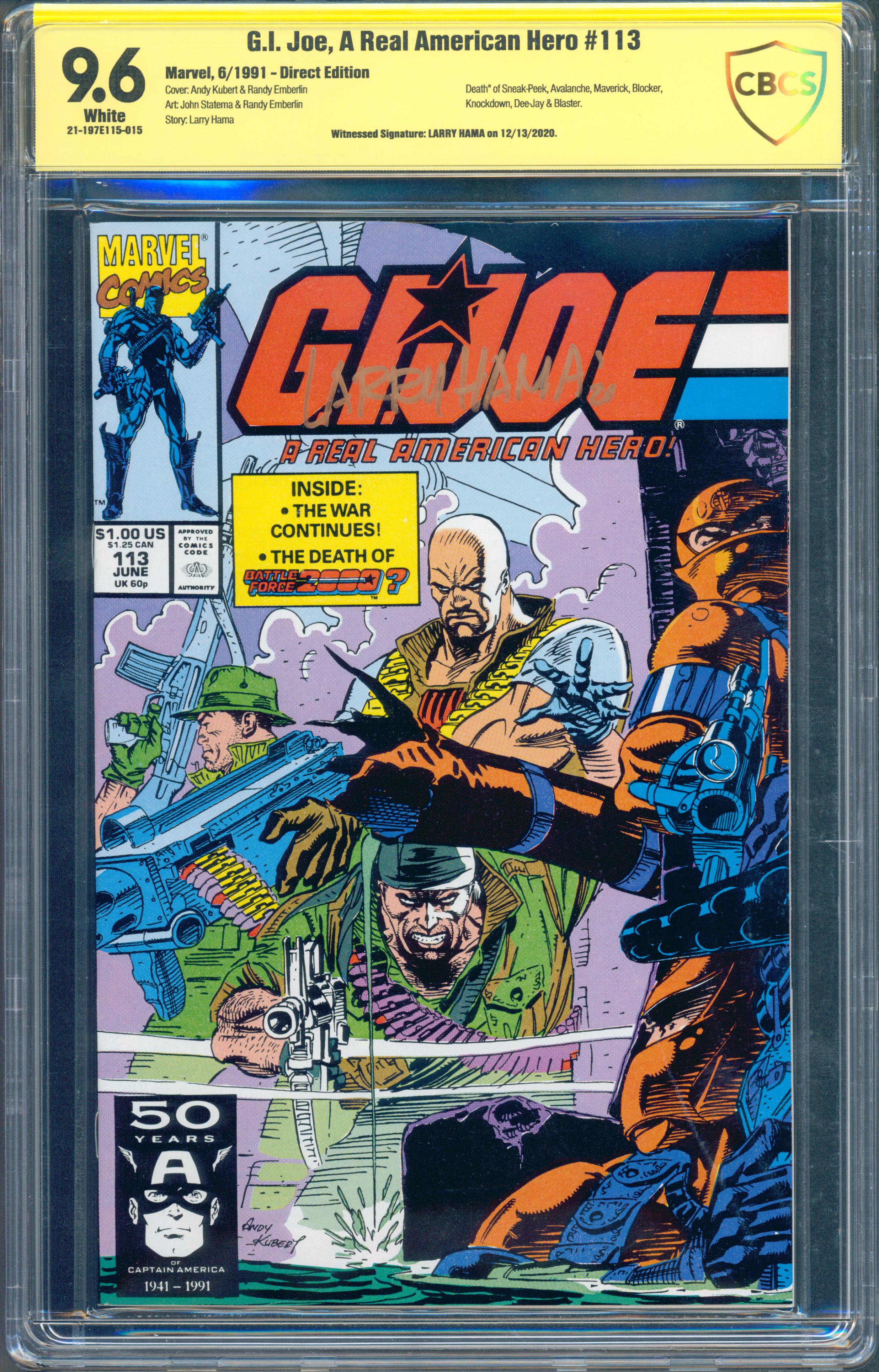 G.I. Joe, A Real American Hero #113 (Marvel, 1991) CBCS 9.6 SS