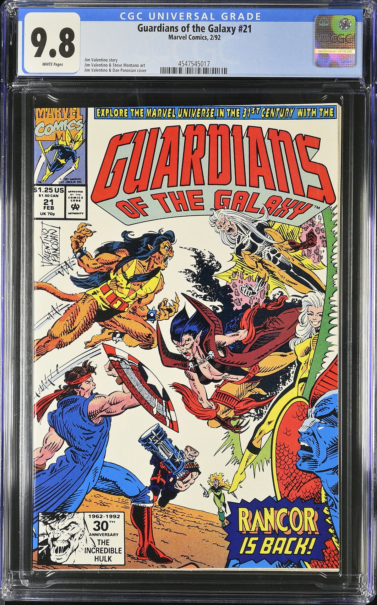 Guardians of the Galaxy #21 (Marvel, 1992) CGC 9.8 – Highest Graded
