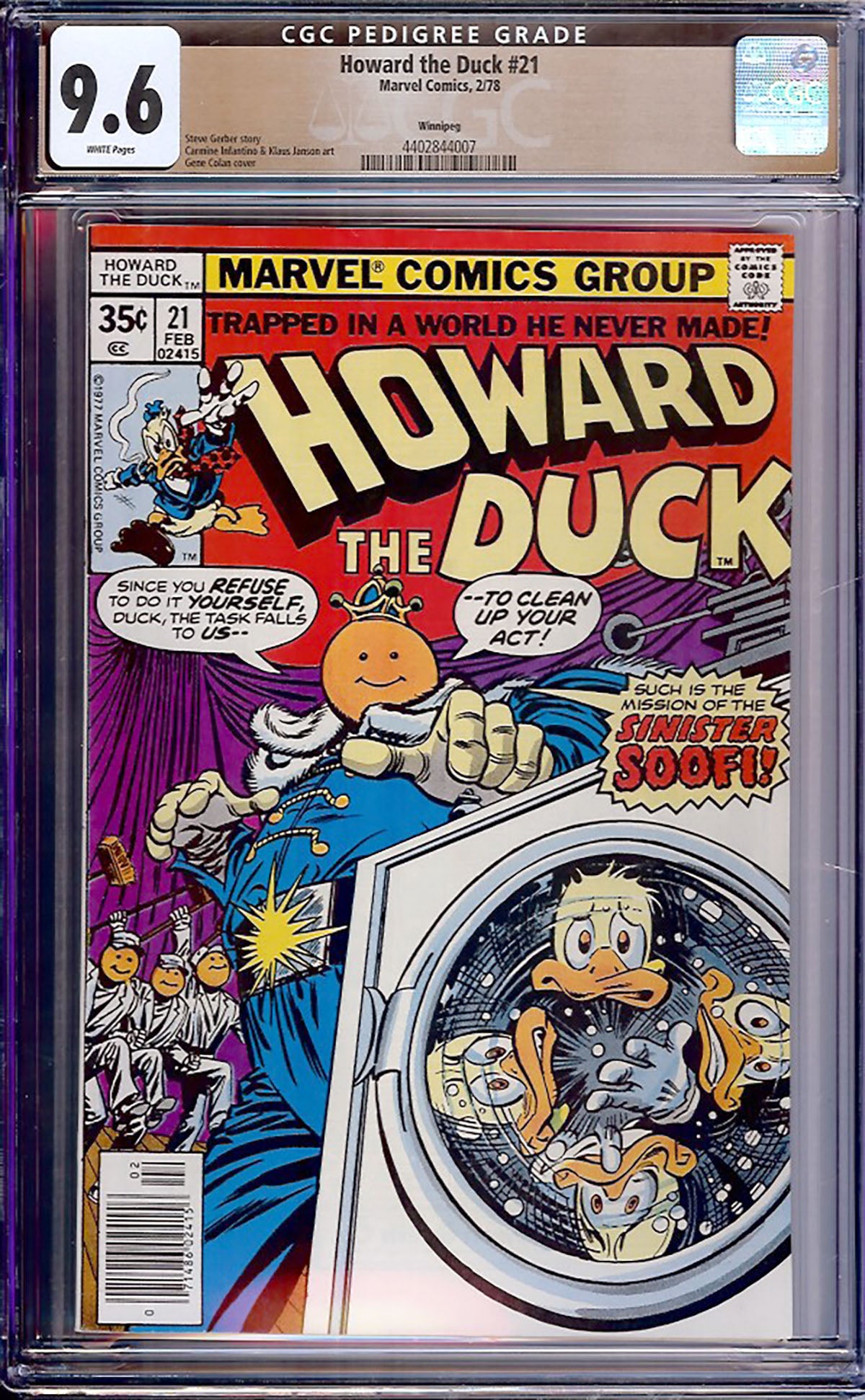 Howard the Duck #21 Winnipeg Pedigree (Marvel, 1978) CGC 9.6