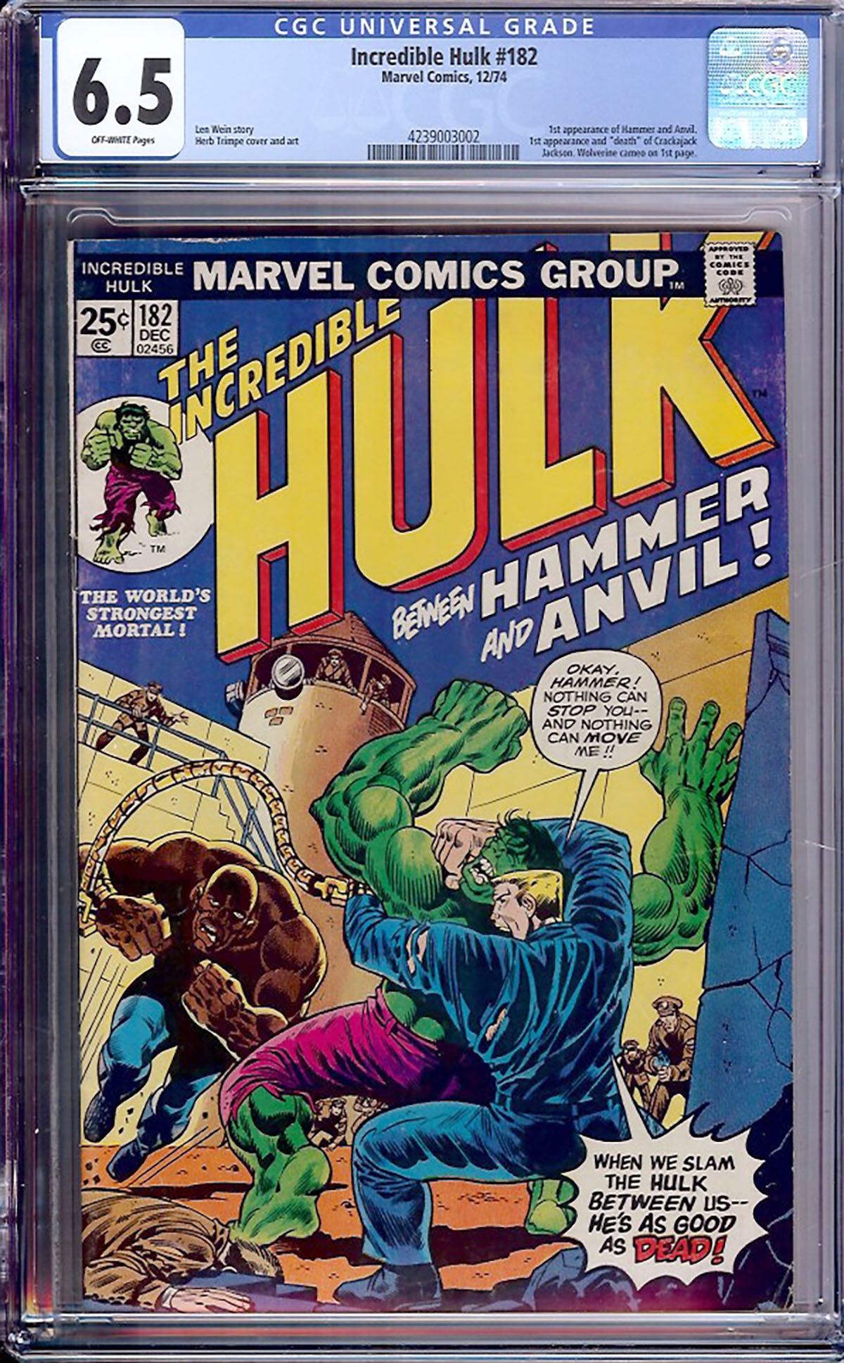 Incredible Hulk #182 (Marvel, 1974) CGC 6.5