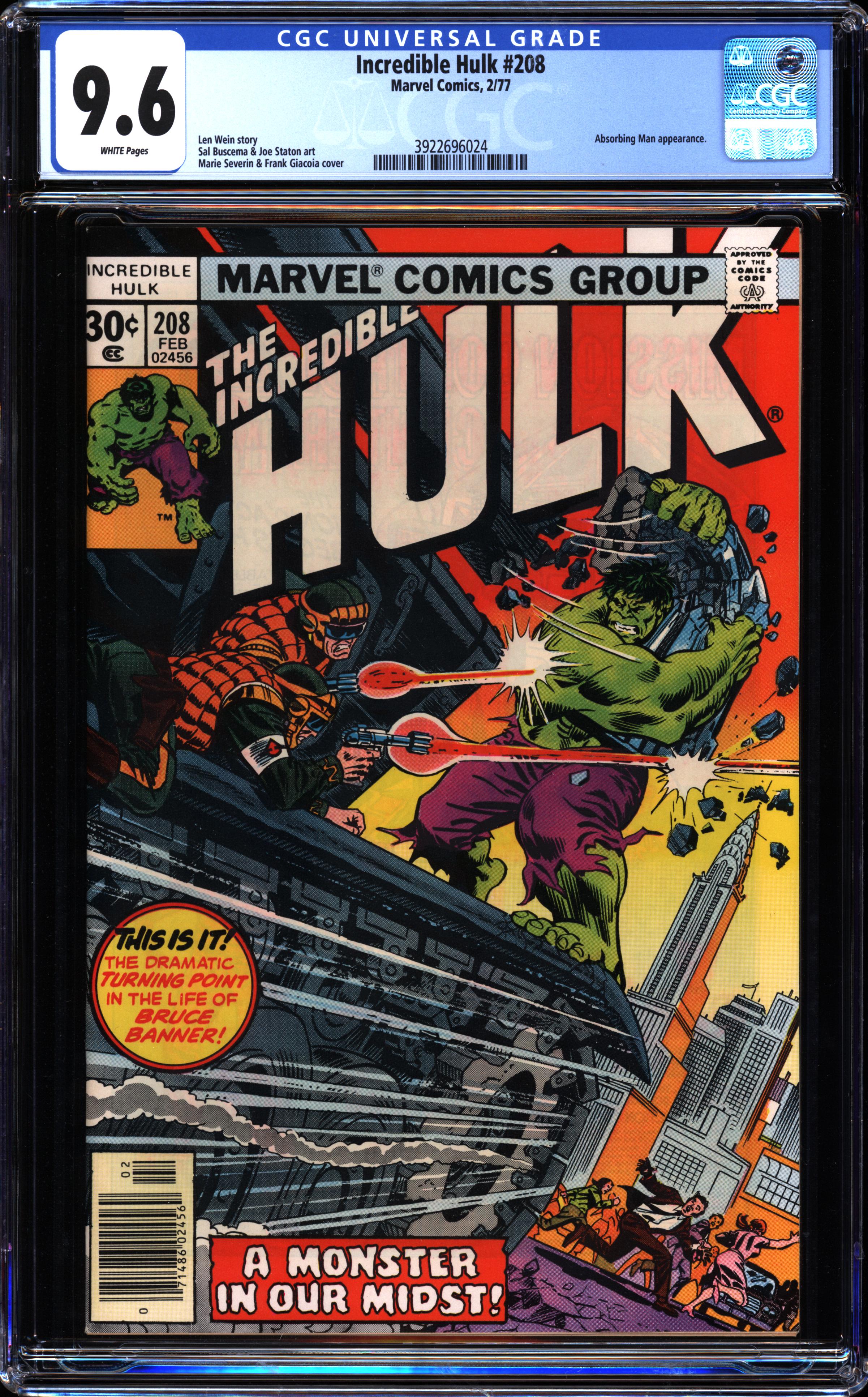 Incredible Hulk #208 (Marvel, 1977) CGC 9.6
