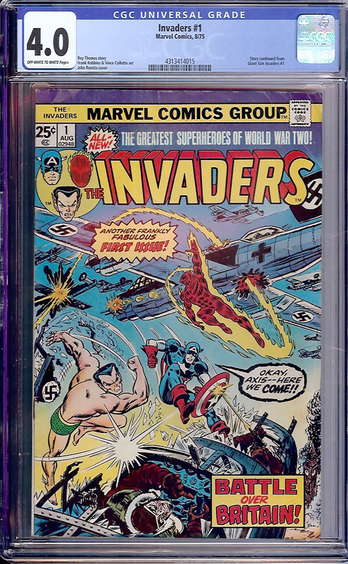 Invaders #1 (Marvel, 1975) CGC 4.0