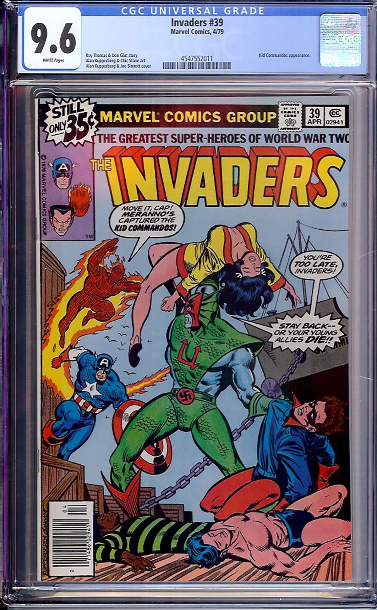 Invaders #39 (Marvel, 1979) CGC 9.6 White Pages