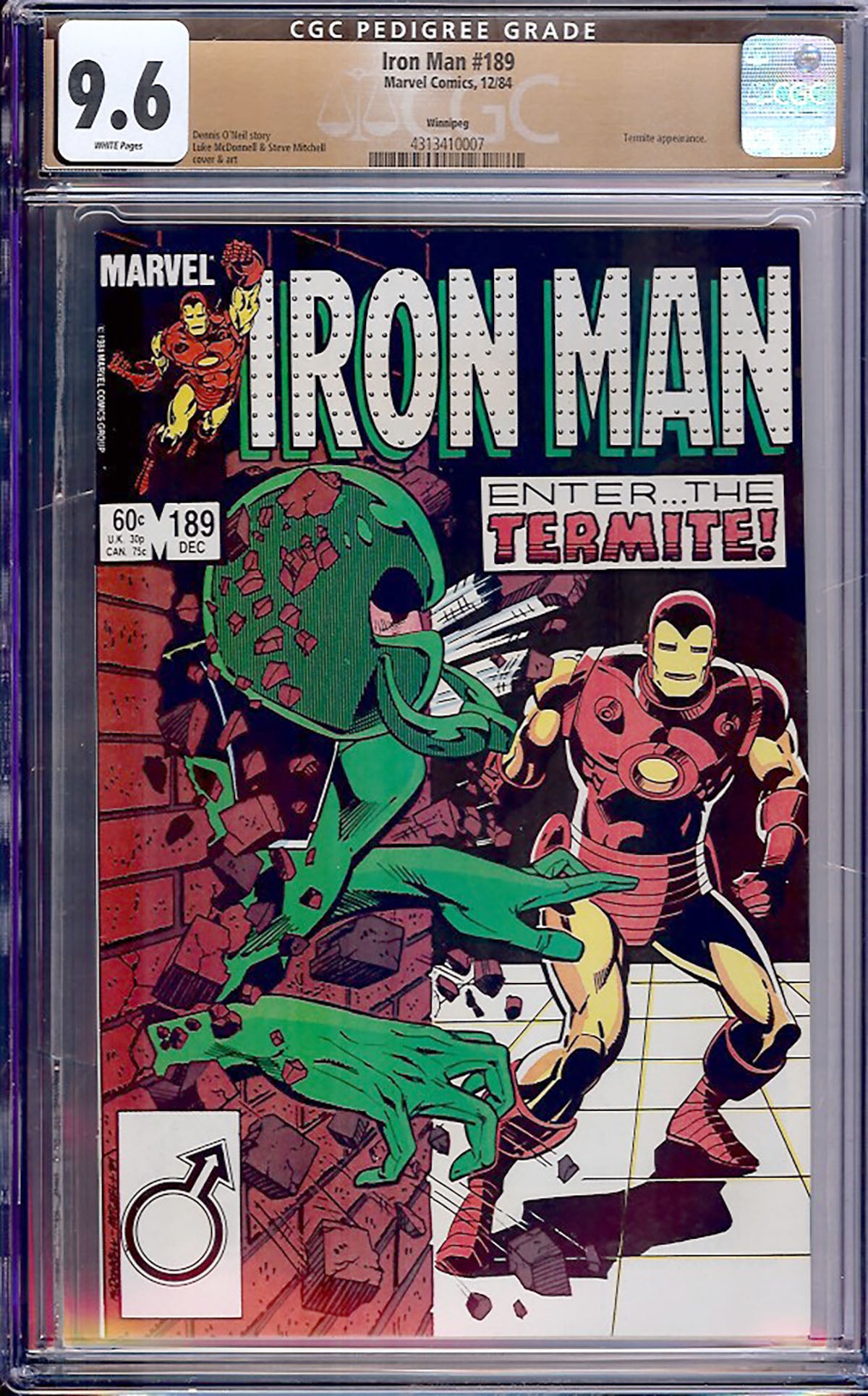 Iron Man #189 (Marvel, 1984) CGC 9.6 Winnipeg Pedigree