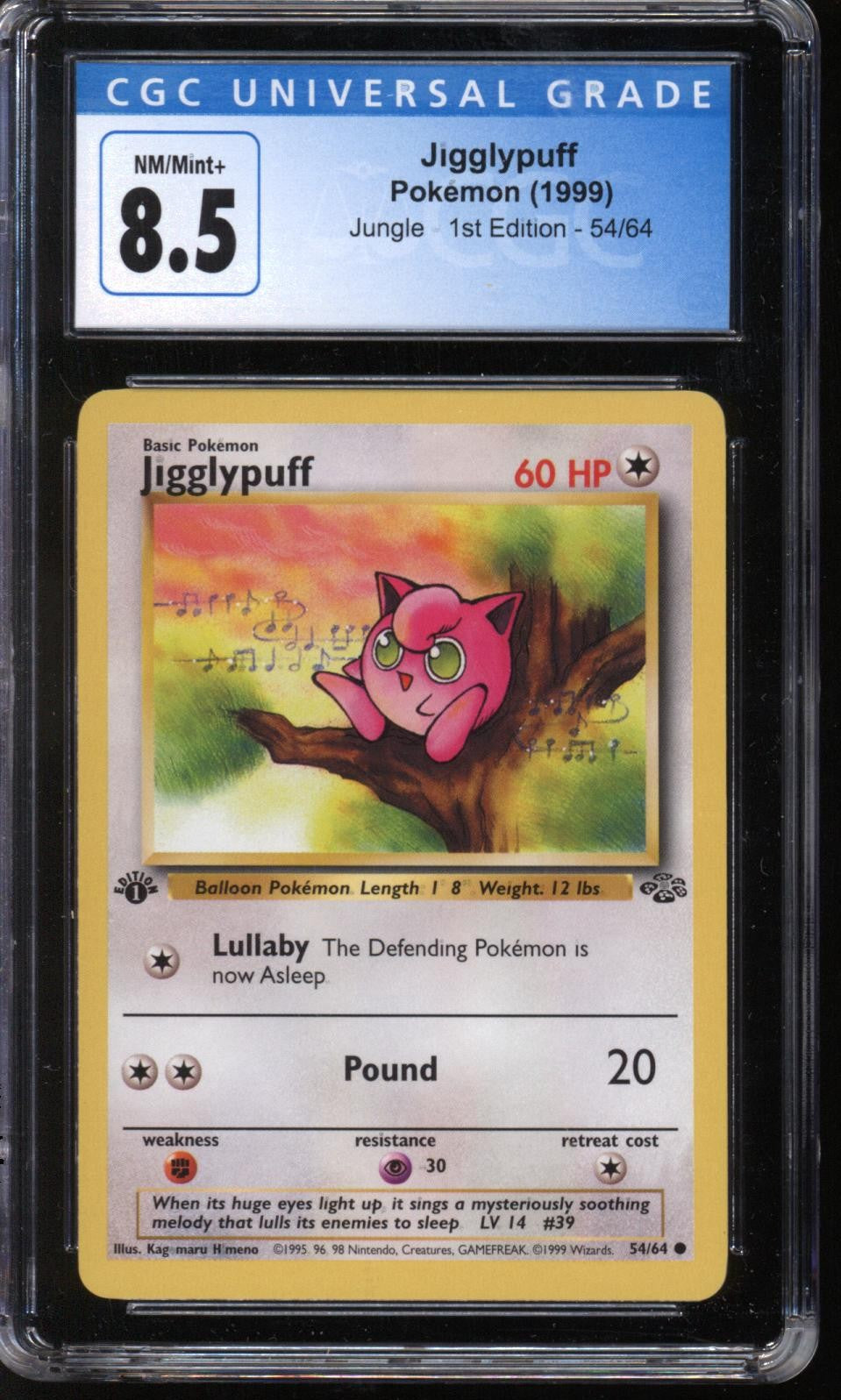 Jigglypuff 54/64 1st Edition (Pokémon Jungle, 1999) CGC 8.5