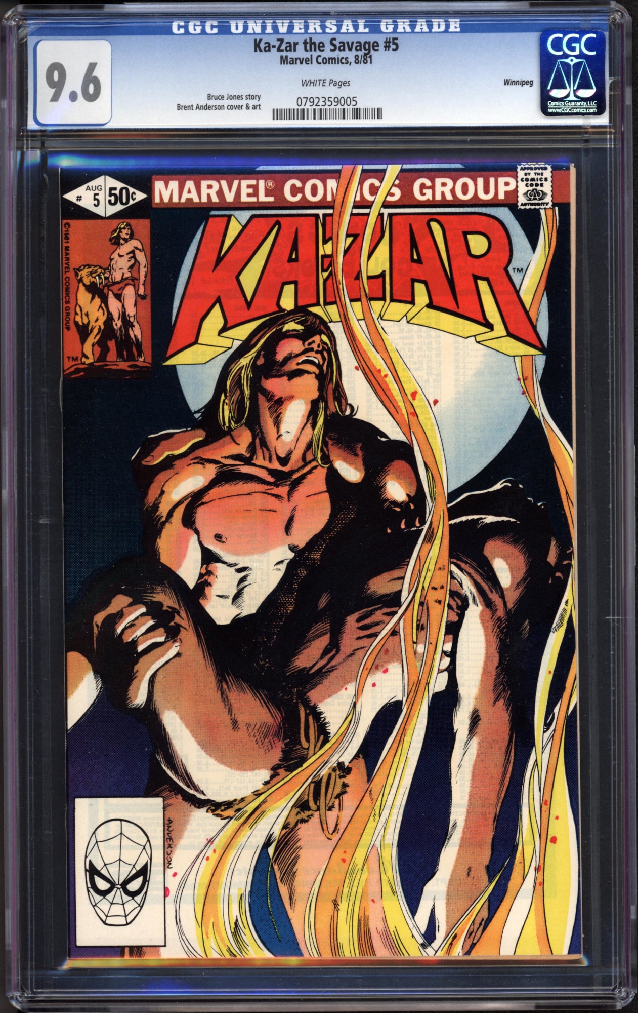 Ka-Zar the Savage #5 (Aug 1981, Marvel) CGC 9.6 – Winnipeg Pedigree